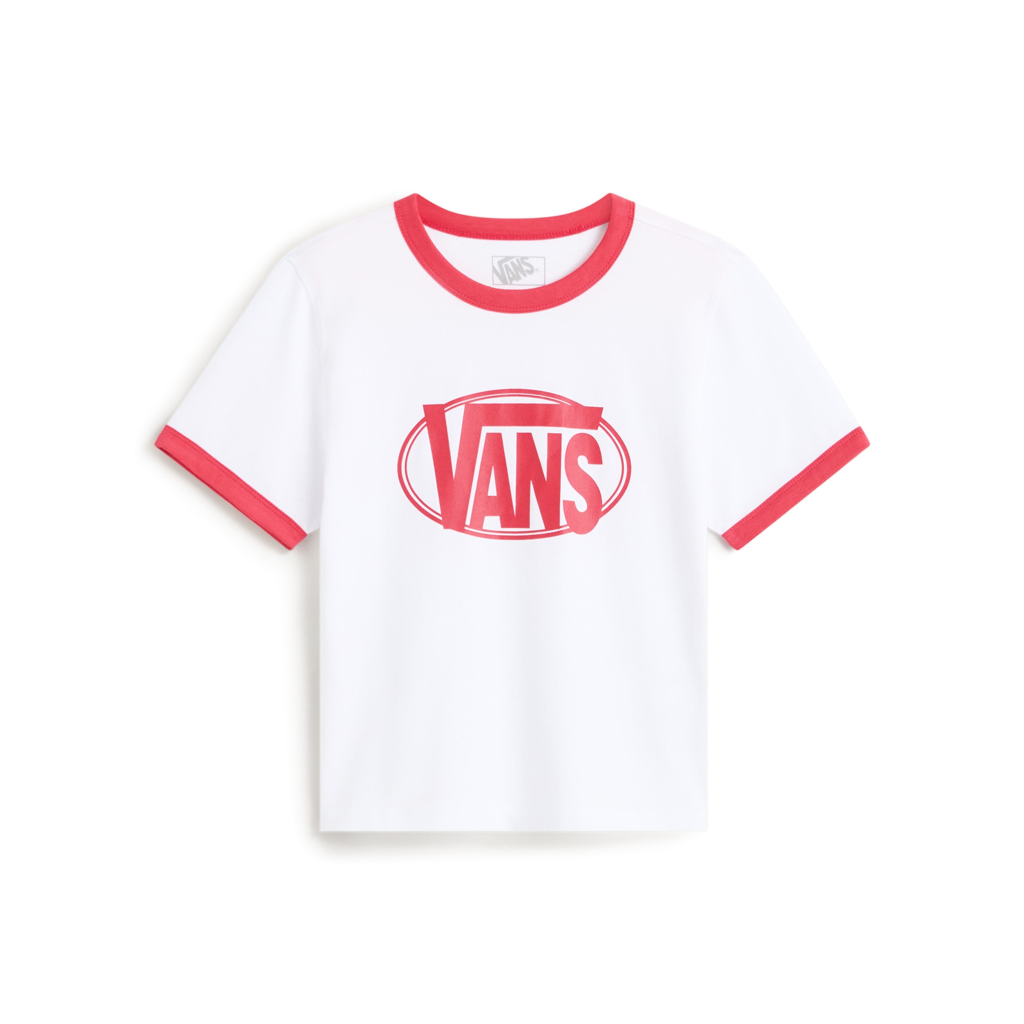 Imagen 0 de Camiseta de mujer Ringer Vans Blanco / Rojo