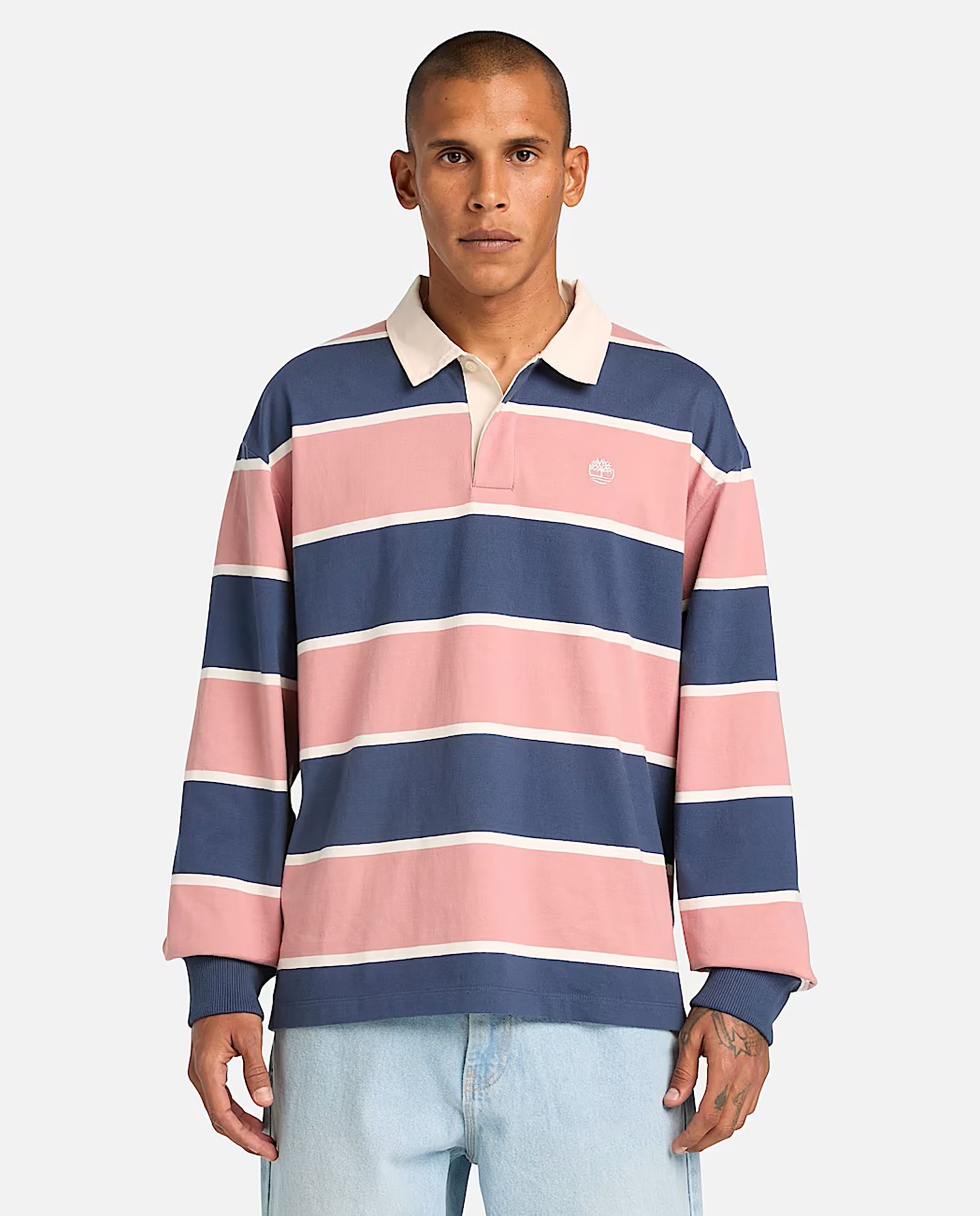 Imagen 0 de Polo rugby de hombre en manga larga Rosa