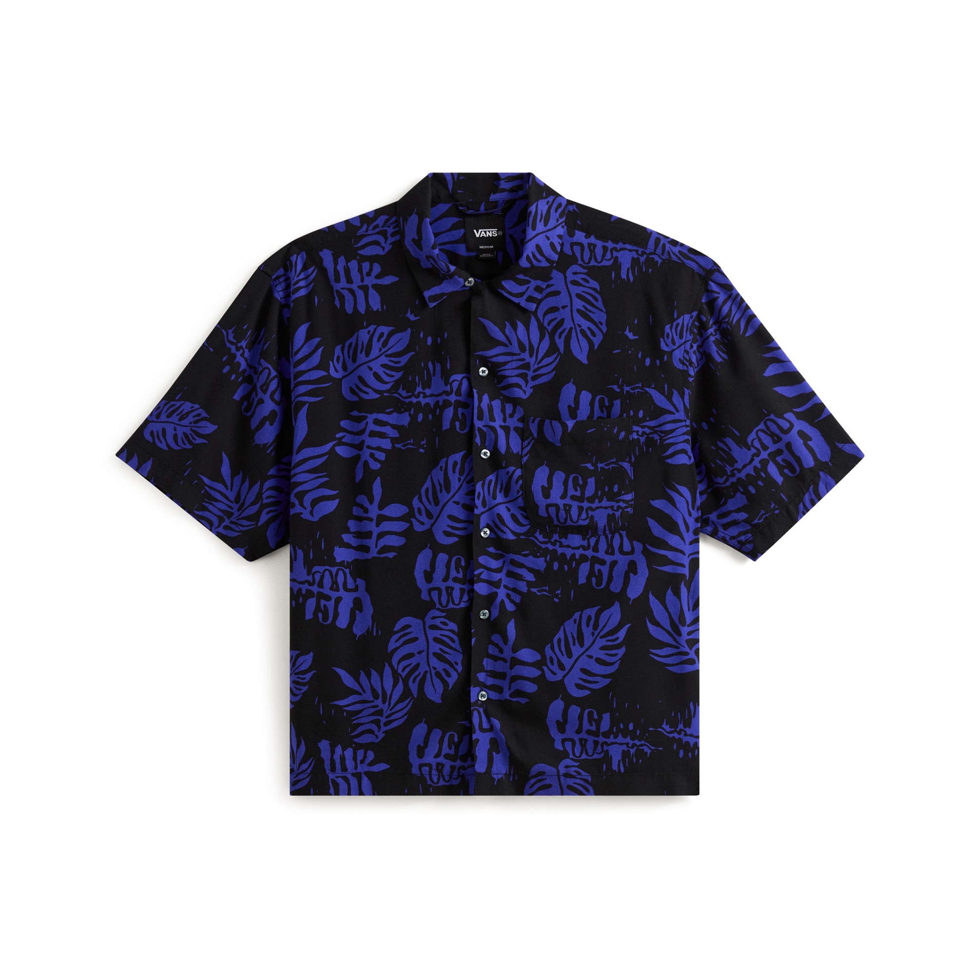 Camisa de hombre Van Doren Hojas Vans - Negro / Azul Negro / Azul-1