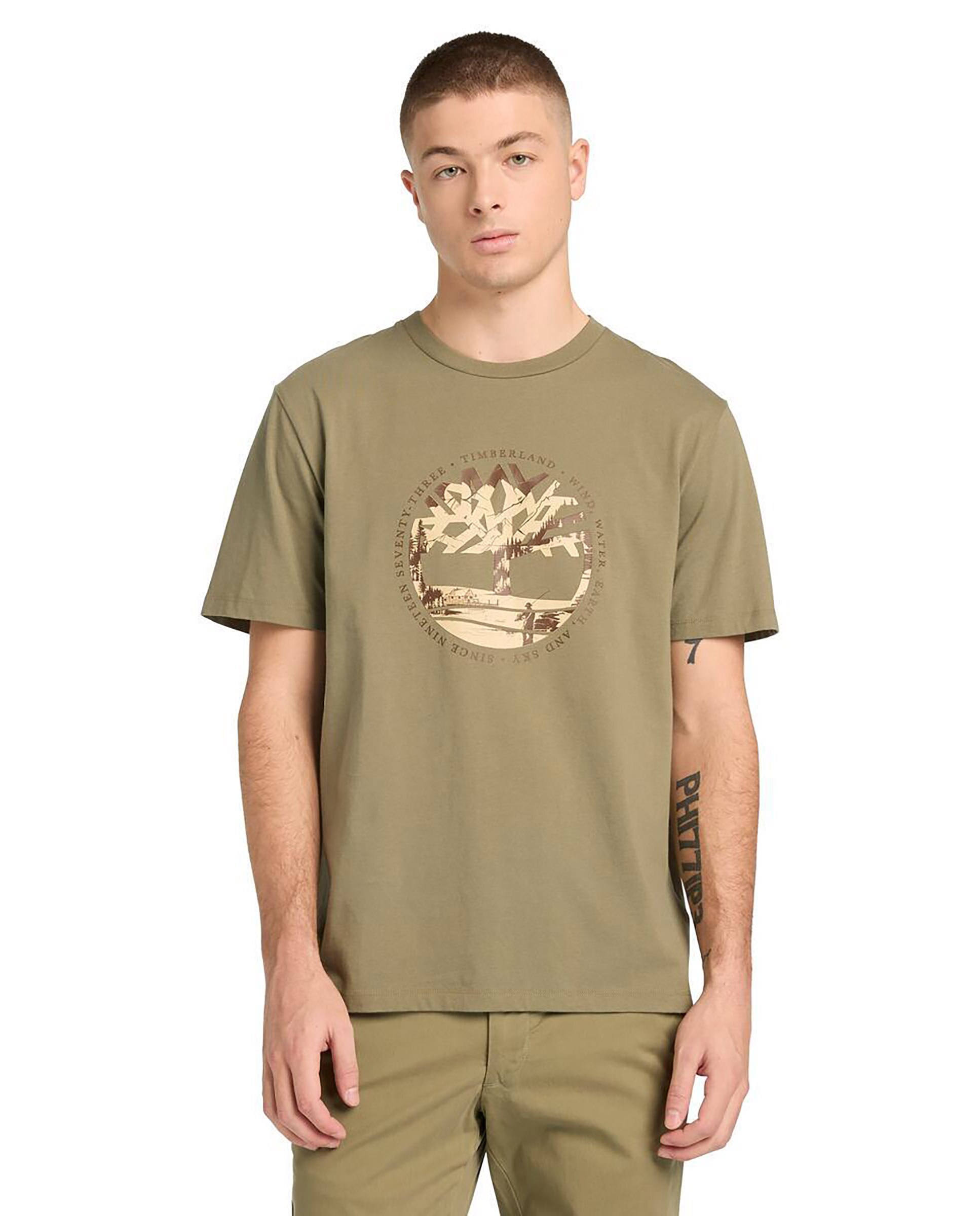 Imagen 0 de Camiseta de manga corta de hombre logo frontal regular fit Verde