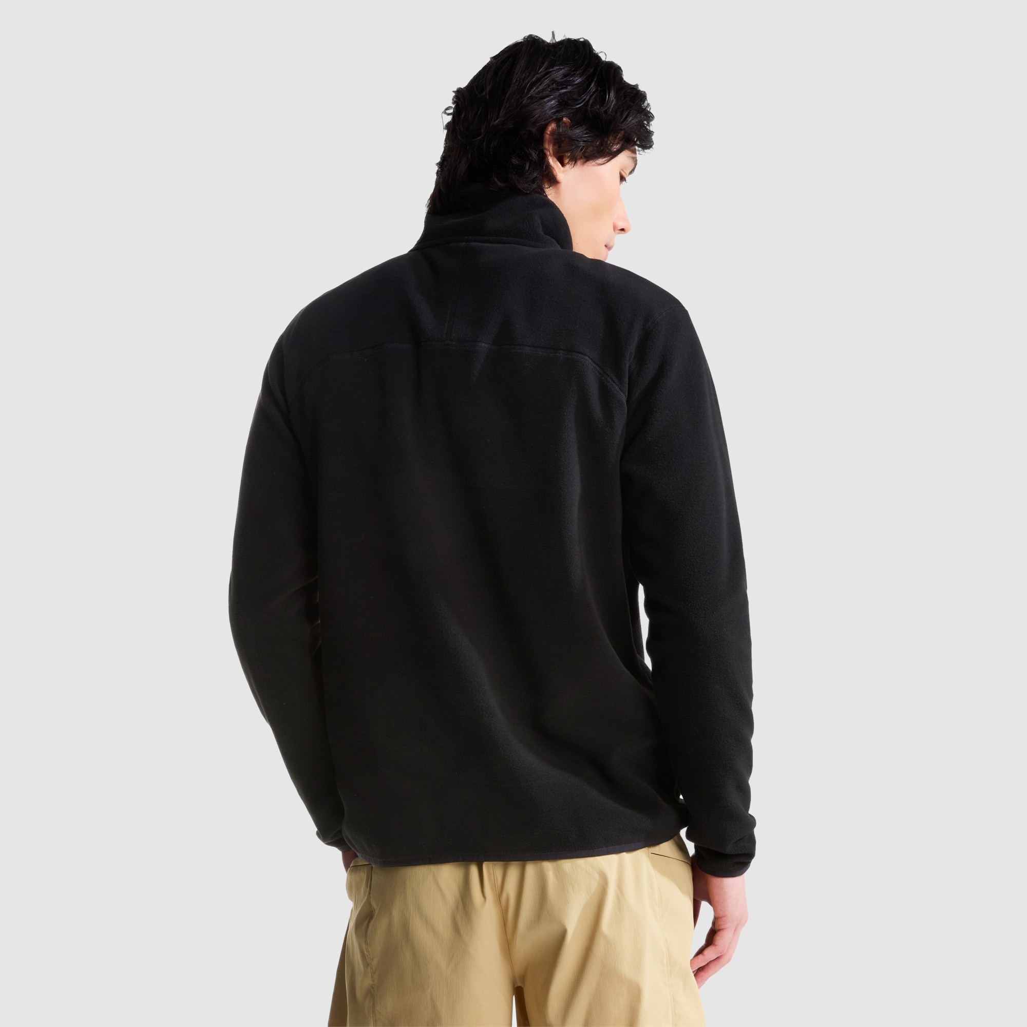 Forro polar con cremallera de 1/4 para hombre Glacier The North Face - Blanco Anticuario Negro-4
