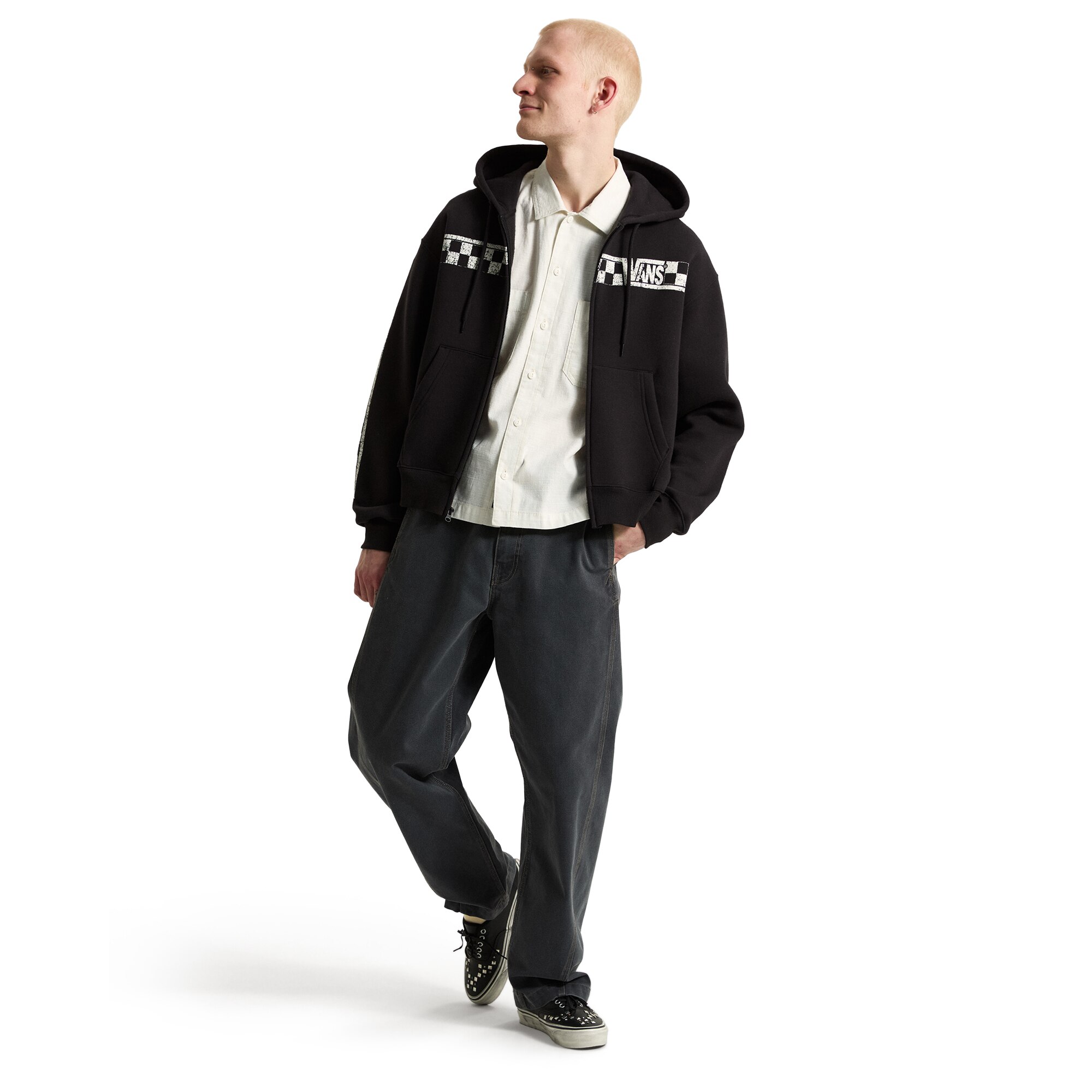 Sudadera de hombre Vans Racing Full Zip Vans - Negro Negro-4