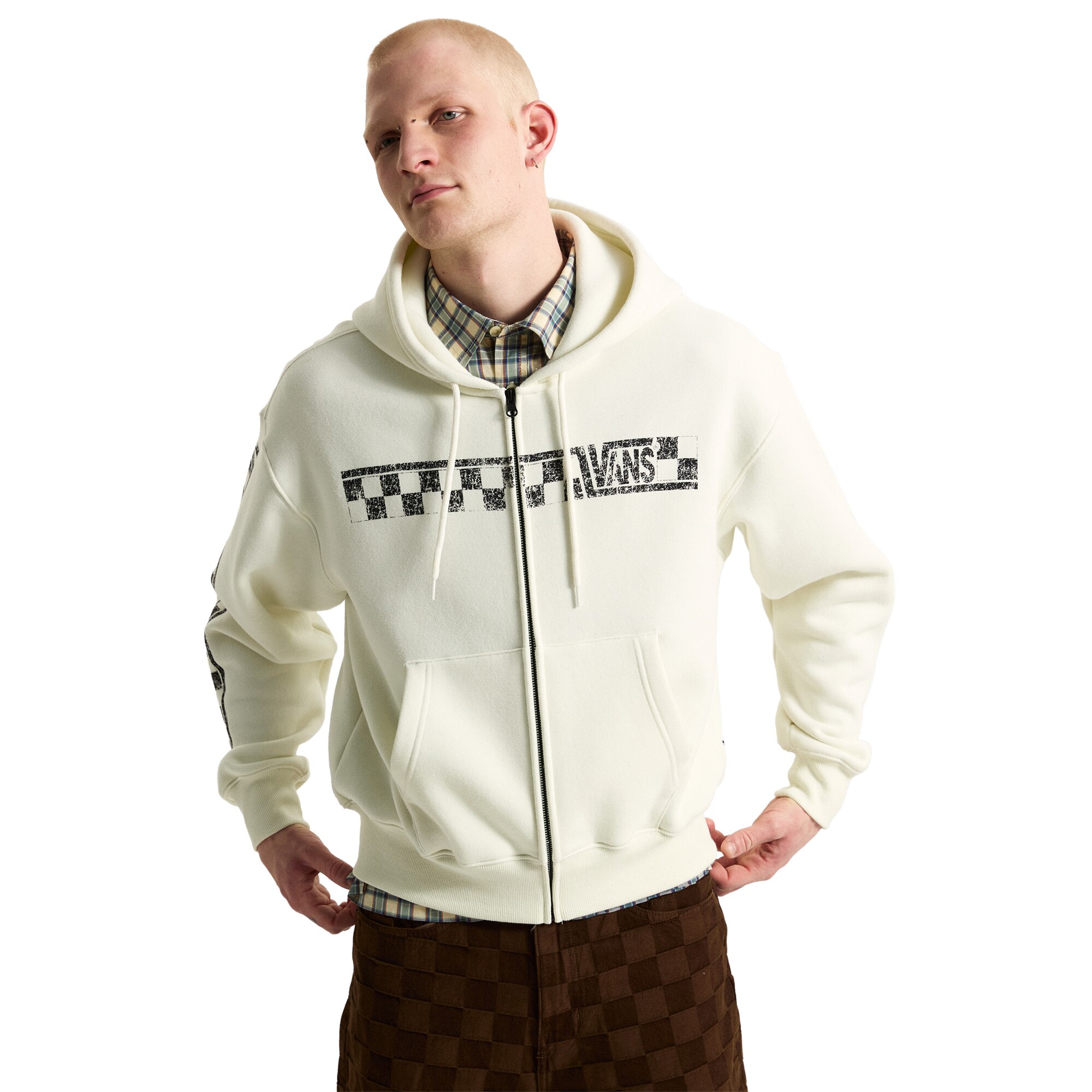 Sudadera de hombre Vans Racing Full Zip Vans - Blanco roto Blanco roto-3
