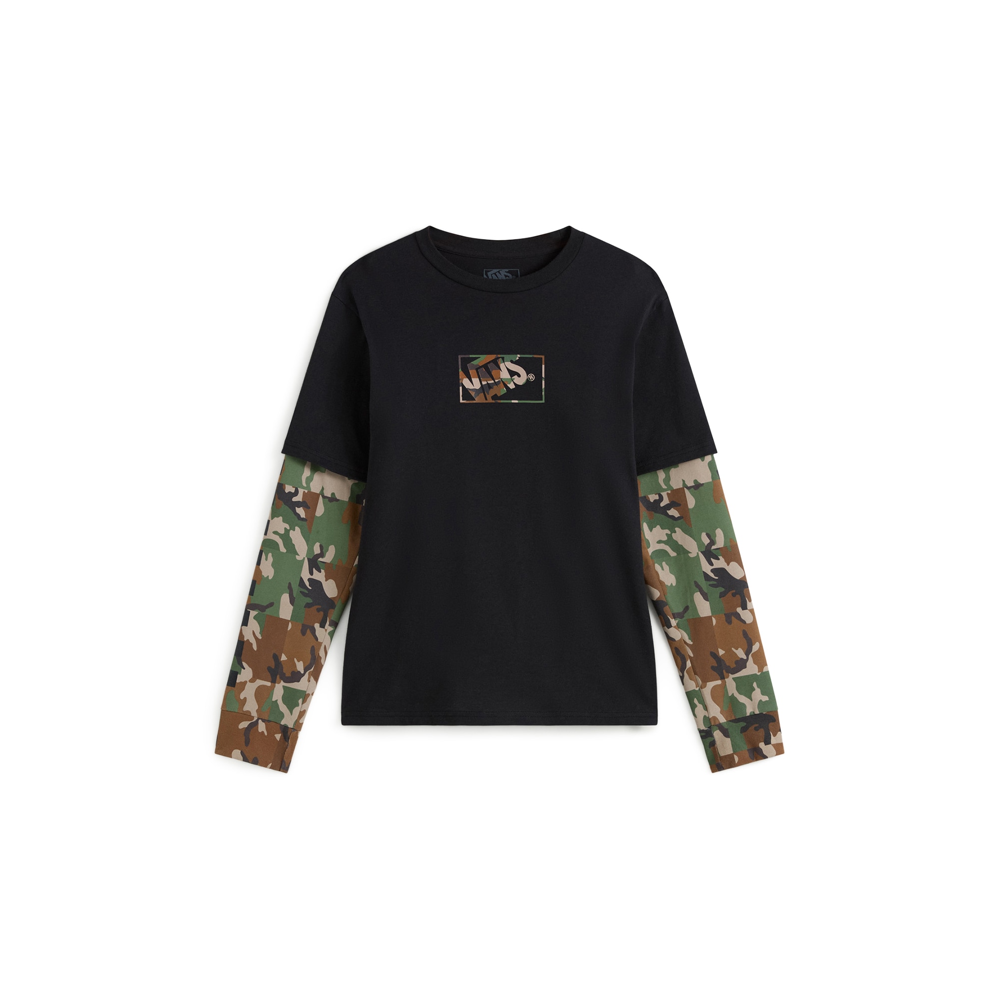 Imagen 0 de Camiseta de niño Camo Twofer Vans Negro