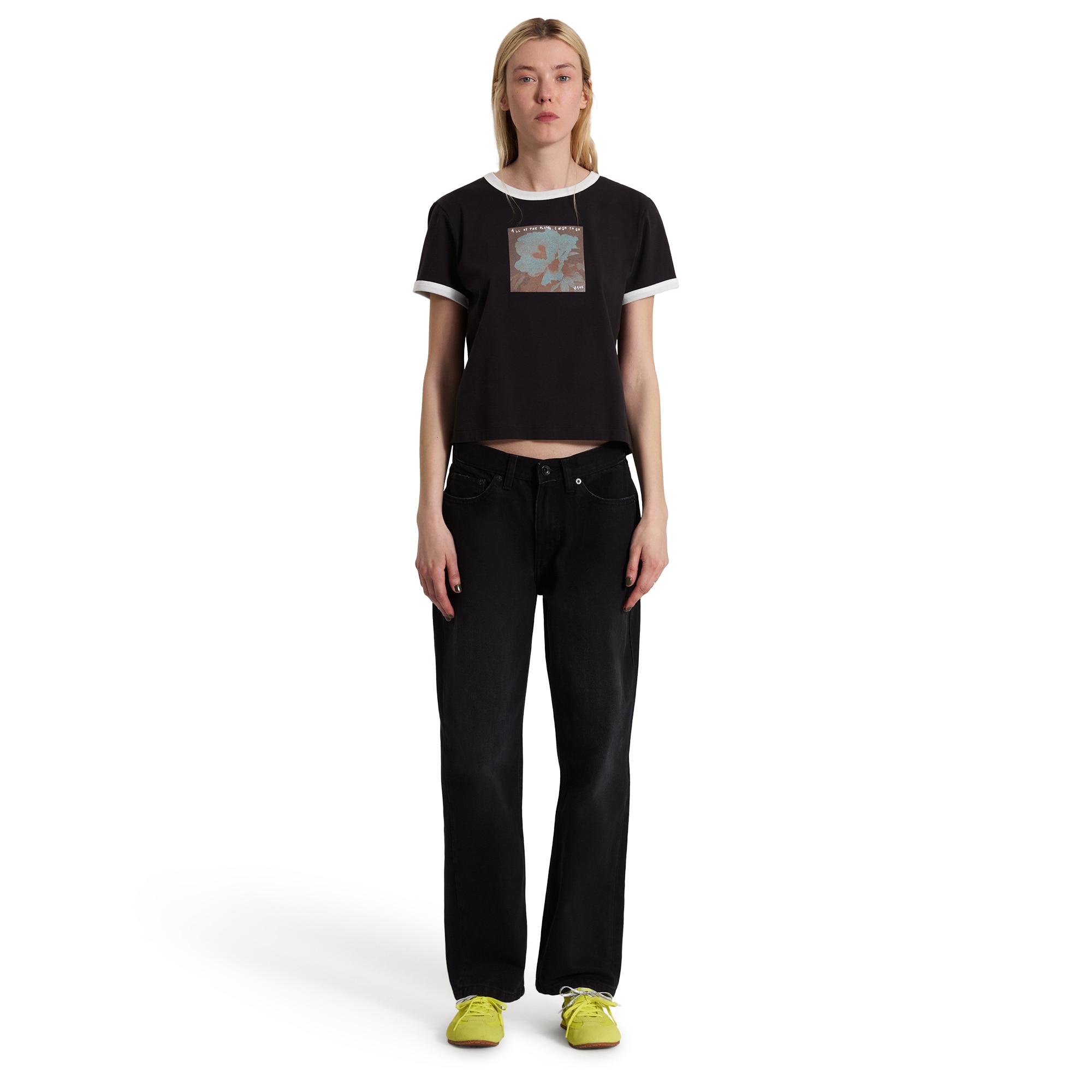 Imagen 4 de Camiseta de mujer Places I Wish To Go Ringer SS Tee Vans - Negro Negro