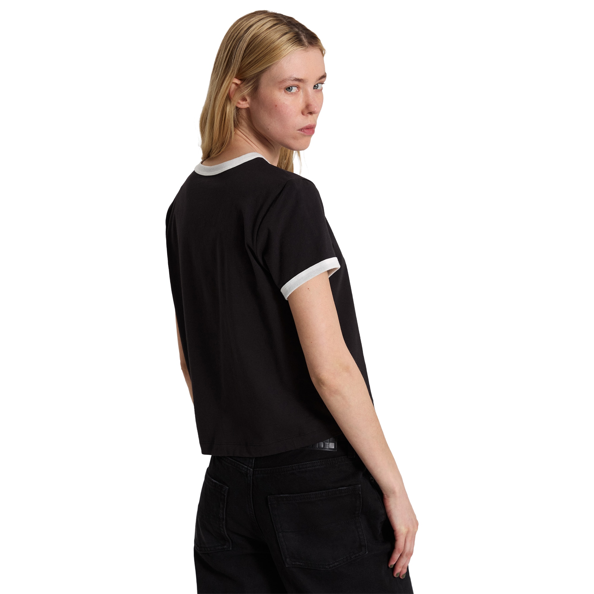 Imagen 5 de Camiseta de mujer Places I Wish To Go Ringer SS Tee Vans - Negro Negro