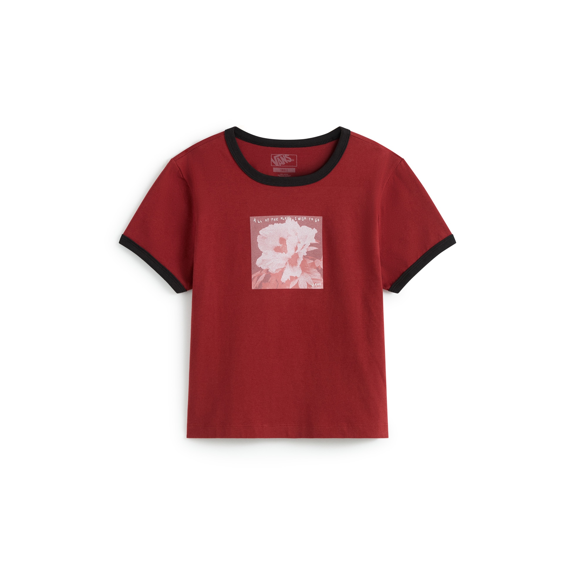 Imagen 1 de Camiseta de mujer Places I Wish To Go Ringer SS Tee Vans Rojo cereza