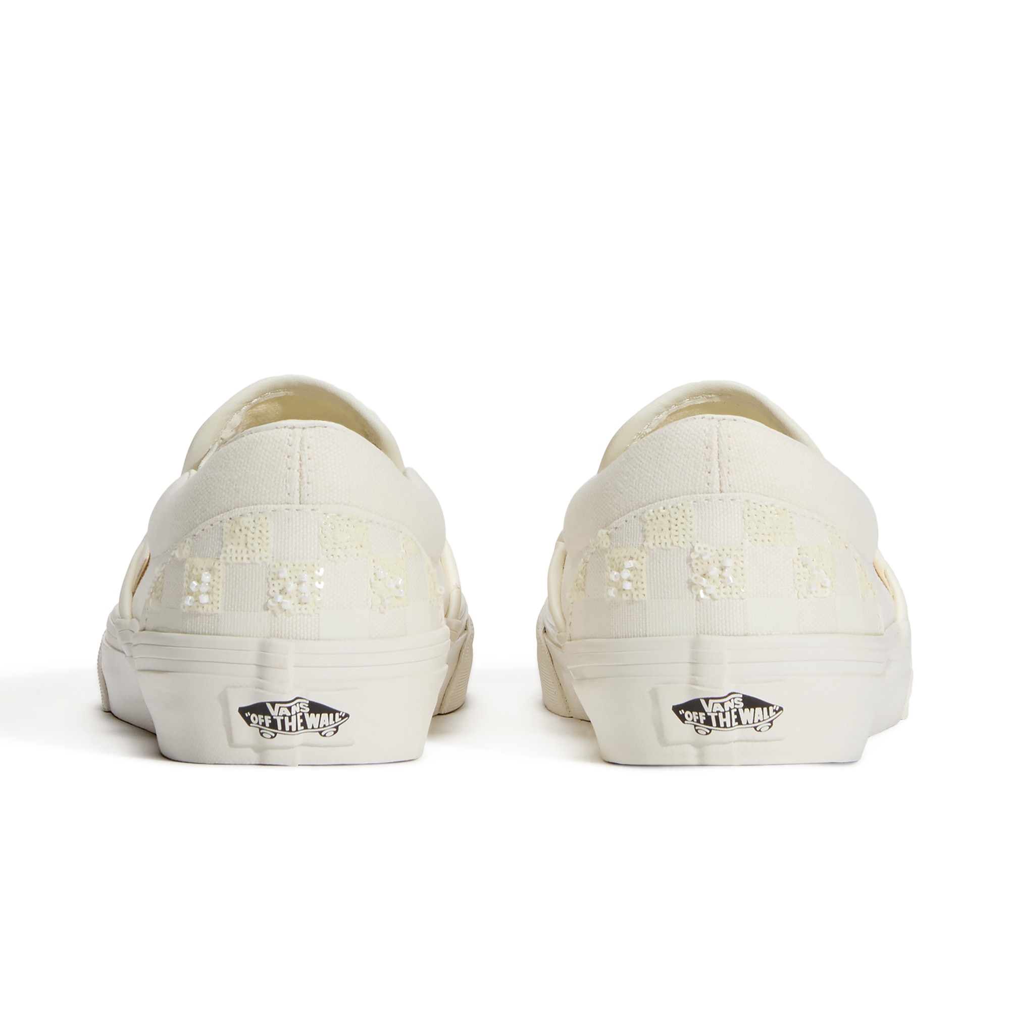 Vans Classic Slip-On Beaded White Checkerboard para mujer - Blanco roto Blanco roto-4
