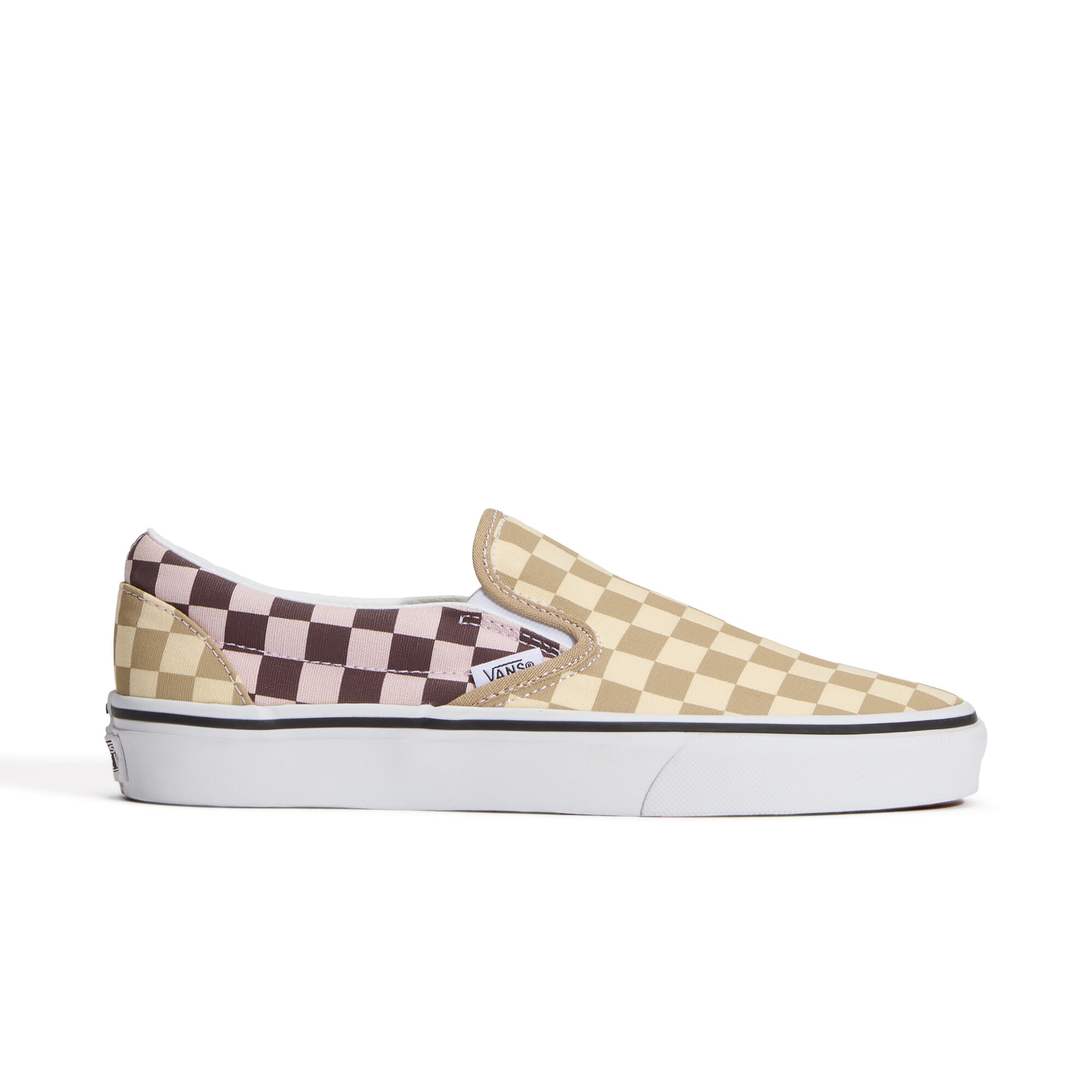 Vans Classic Slip-On Beaded White Checkerboard para mujer Blanco / Gris