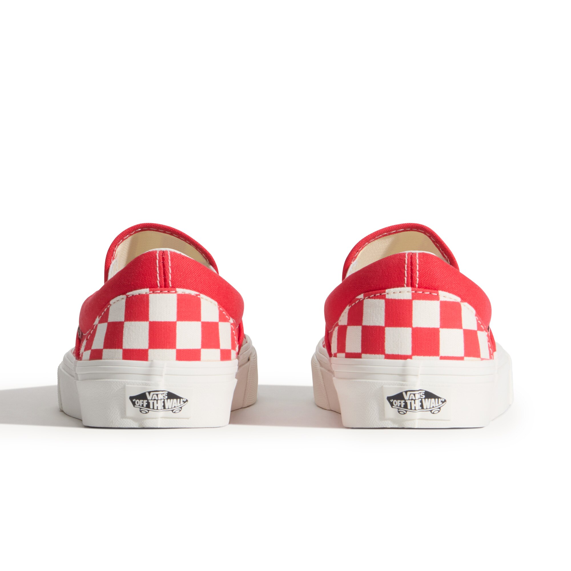 Vans Classic Slip-On Beaded White Checkerboard para mujer - Rojo / Blanco Rojo / Blanco-4