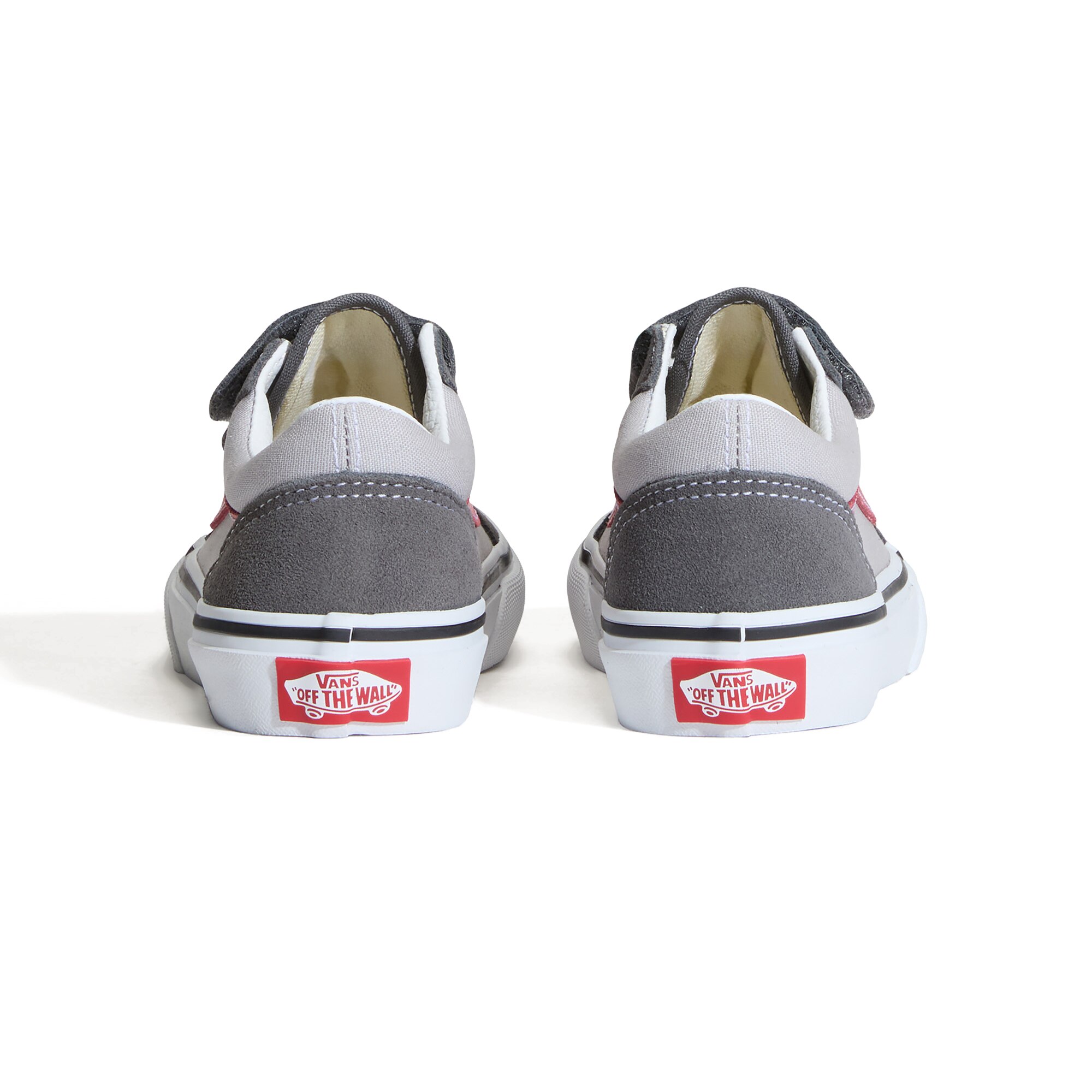 Zapatilla casual para niños Old Skool Vans con Velcro. - Gris Piedra Gris Piedra-4
