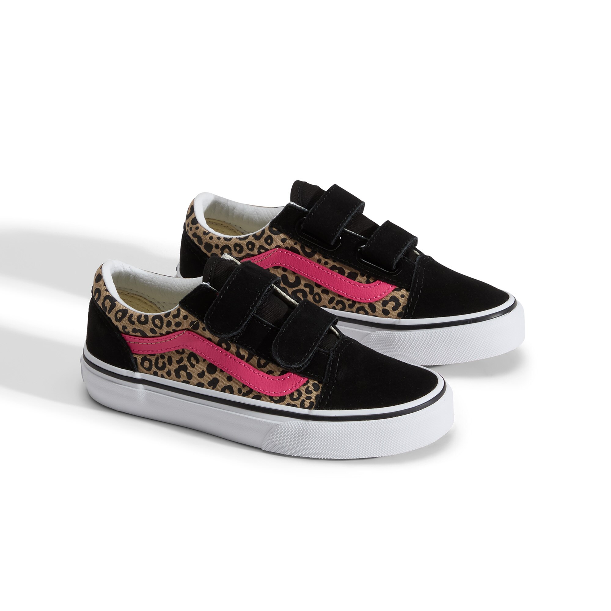 Zapatilla casual para niñas Old Skool Vans con Velcro. - Rosa / Negro Rosa / Negro-2