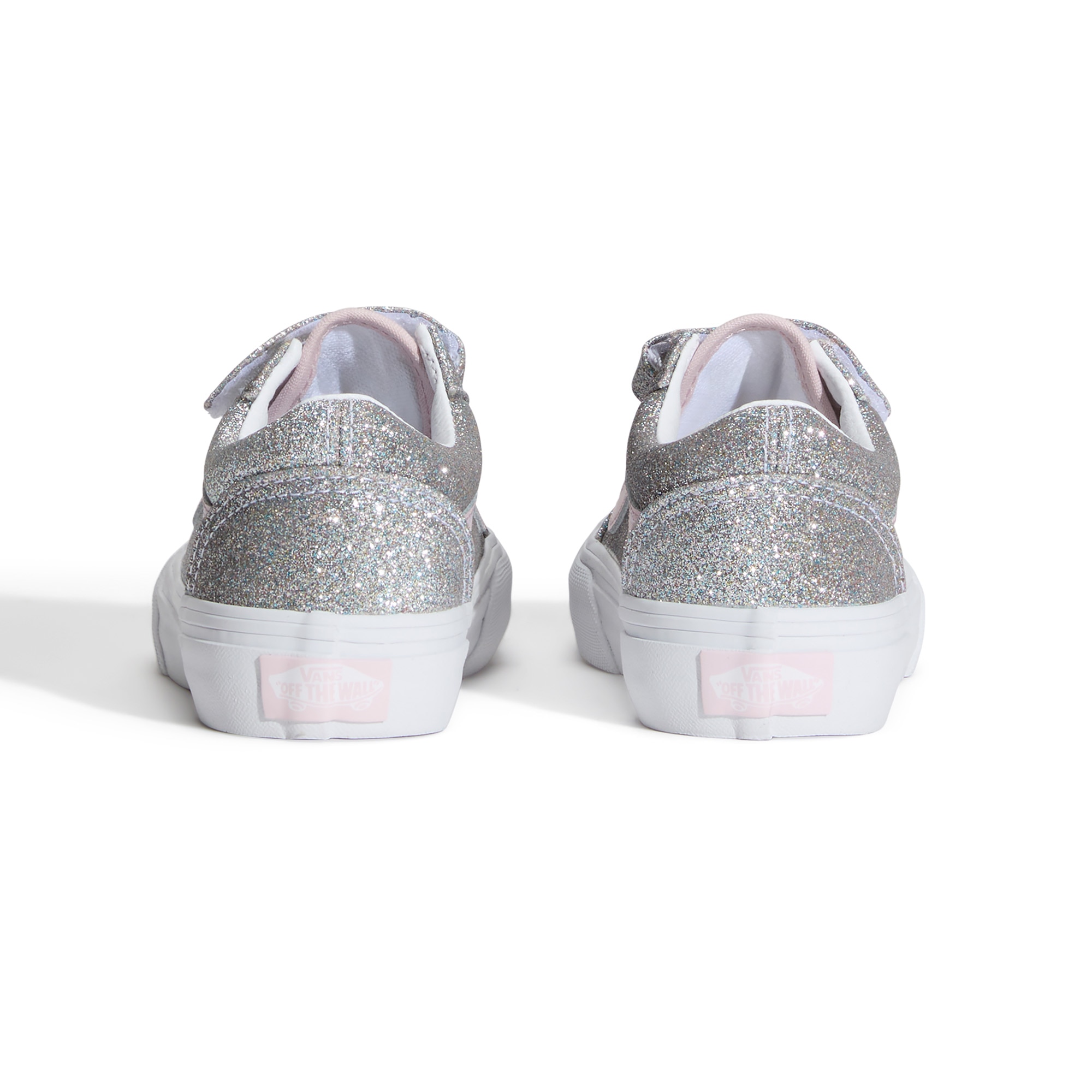 Zapatilla casual para niñas Old Skool Vans con Velcro. - Plateado Plateado-4