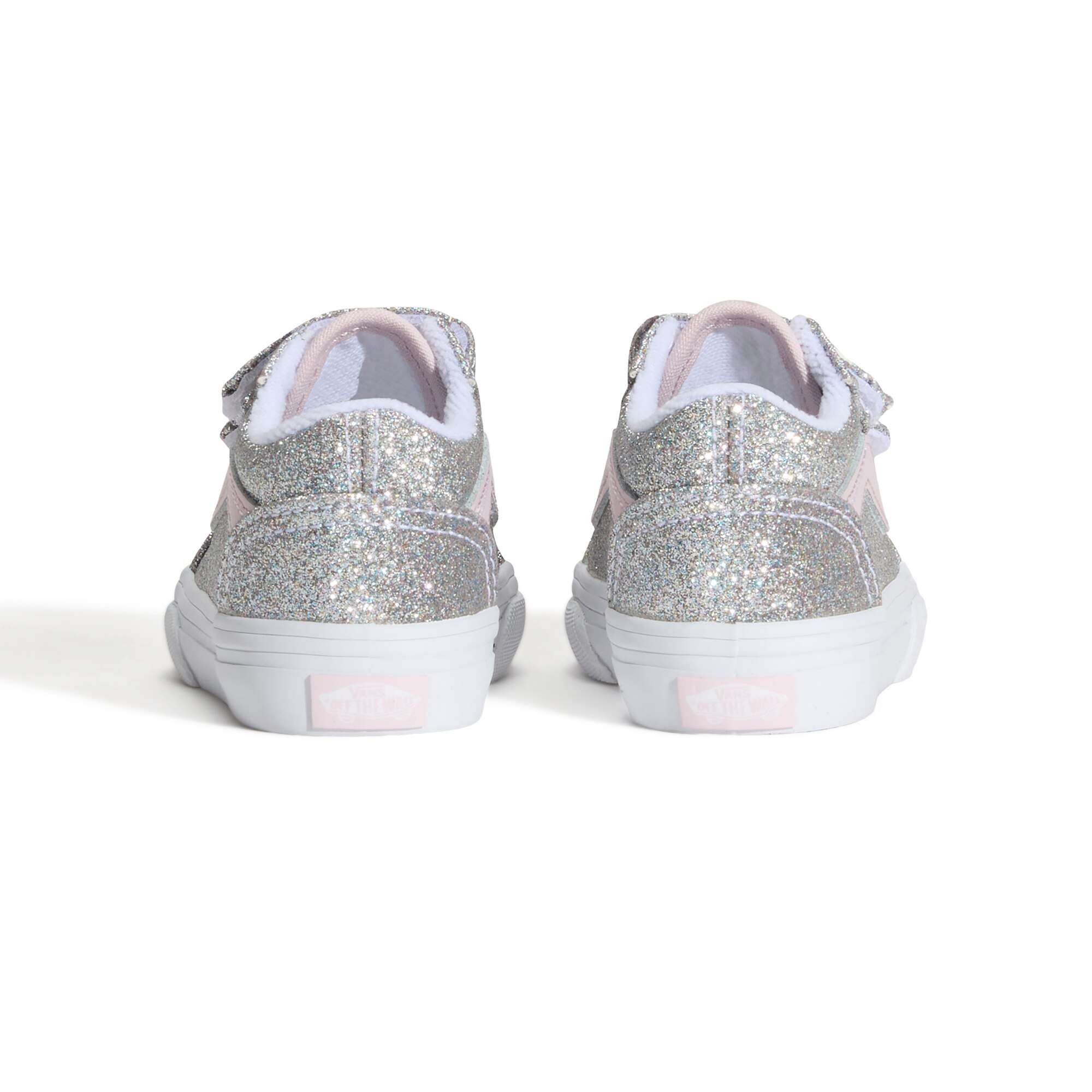 Imagen 4 de Zapatilla casual bebé modelo Old Skool Velcro Vans, con estampado de leopardo. - Plateado Plateado
