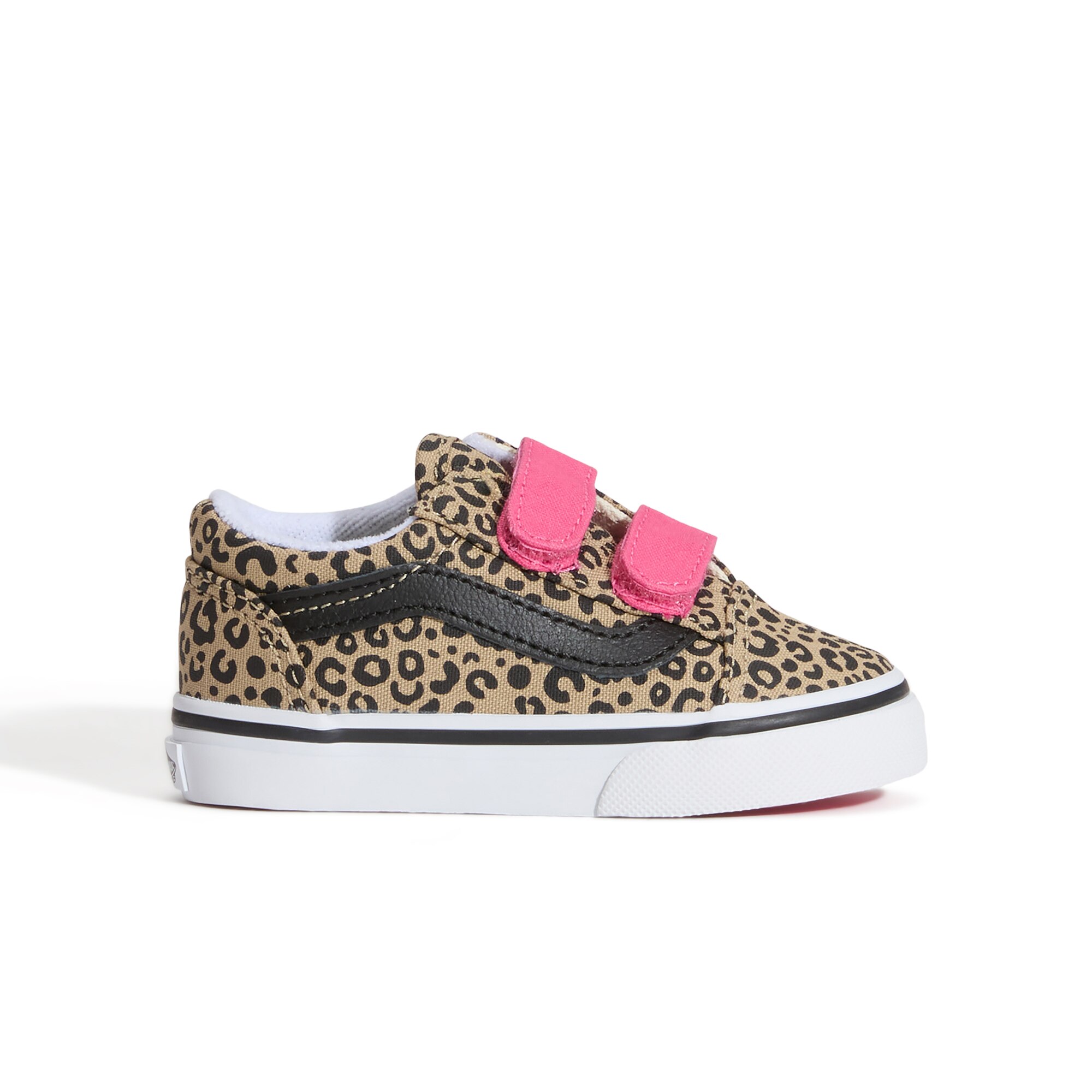 Imagen 1 de Zapatilla casual bebé modelo Old Skool Velcro Vans, con estampado de leopardo. - Marrón claro Marrón claro