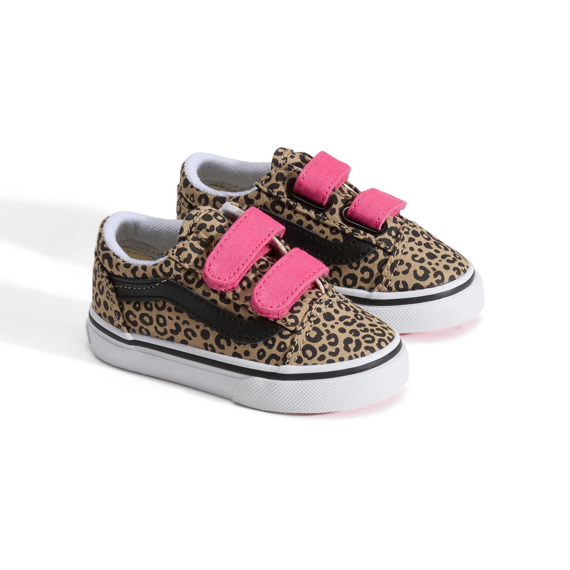 Imagen 2 de Zapatilla casual bebé modelo Old Skool Velcro Vans, con estampado de leopardo. - Marrón claro Marrón claro