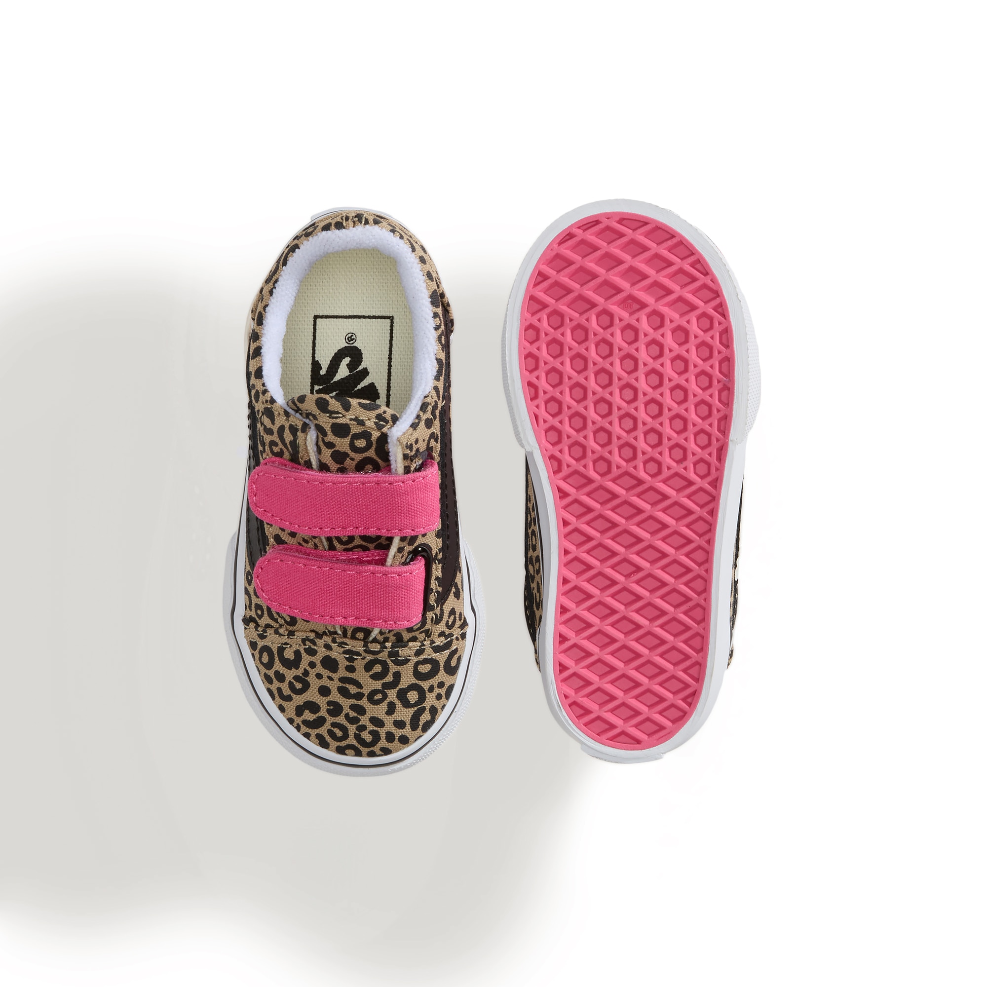 Imagen 3 de Zapatilla casual bebé modelo Old Skool Velcro Vans, con estampado de leopardo. - Marrón claro Marrón claro