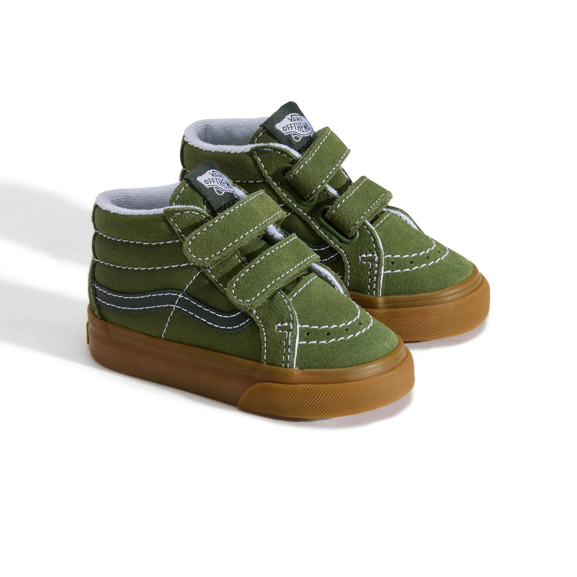 Imagen 2 de Zapatilla casual bebé modelo SK8-Mid Reissue Velcro. - Vans - Verde militar Verde militar