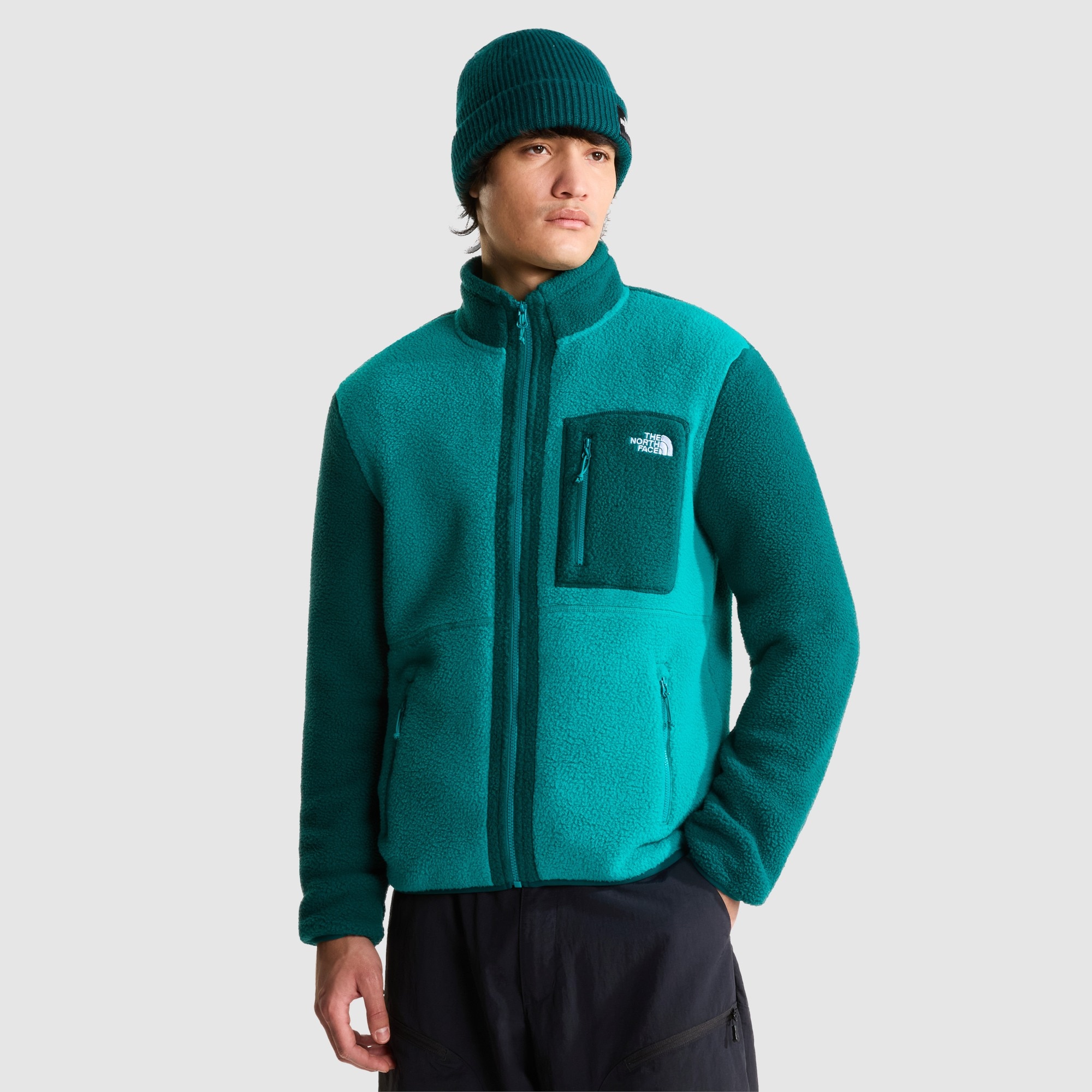 Chaqueta polar con cremallera integral para hombre Yumiori The North Face - Verde / Azul marino Verde / Azul marino-1