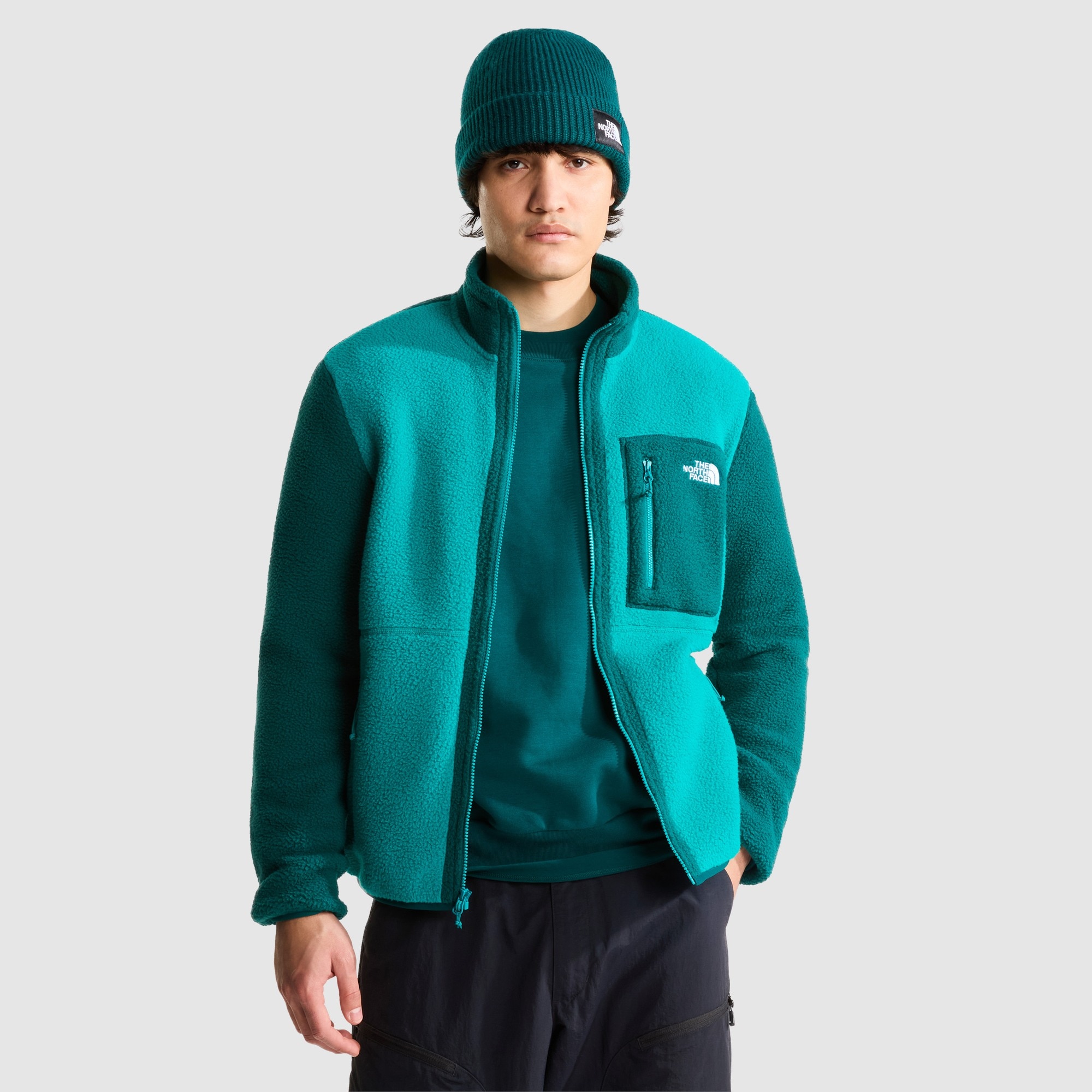 Chaqueta polar con cremallera integral para hombre Yumiori The North Face - Verde / Azul marino Verde / Azul marino-4