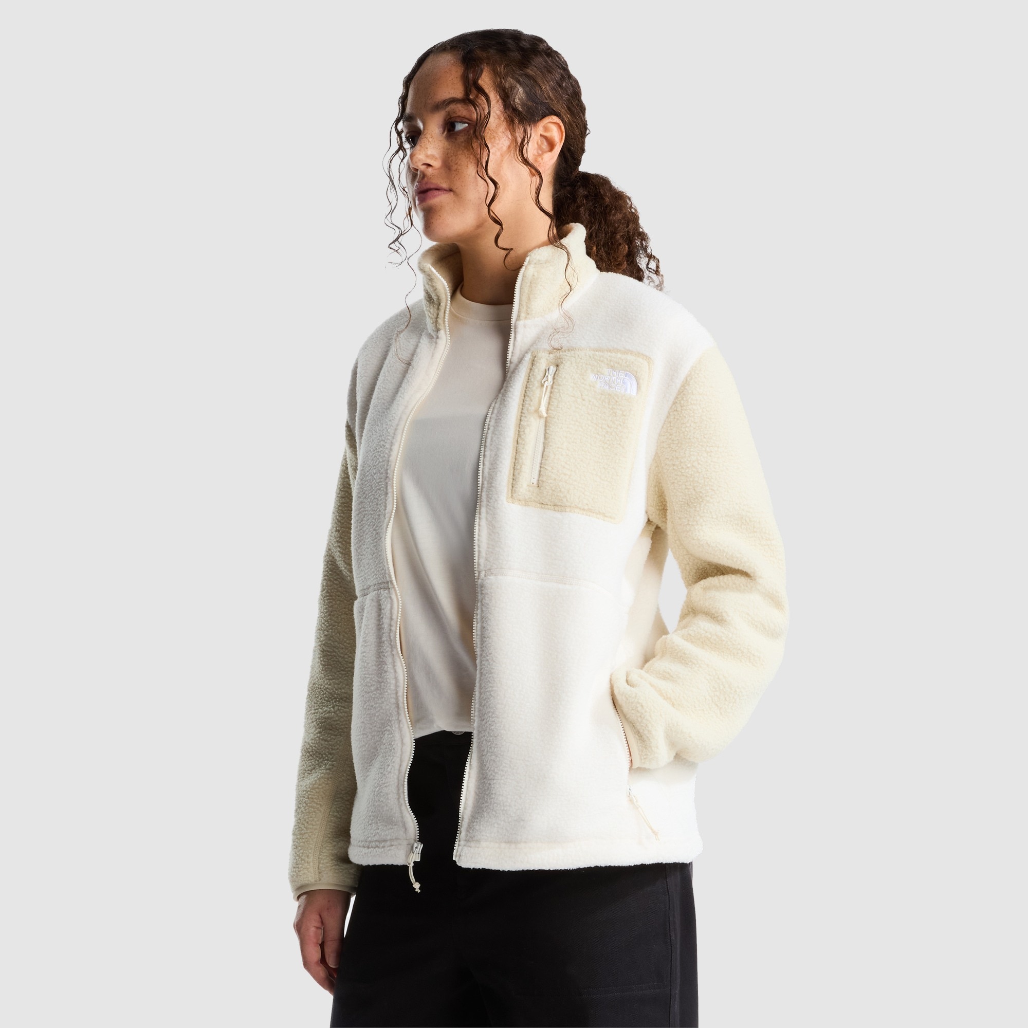 Chaqueta polar con cremallera integral para mujer Yumiori The North Face - Beige / Blanco Beige / Blanco-4