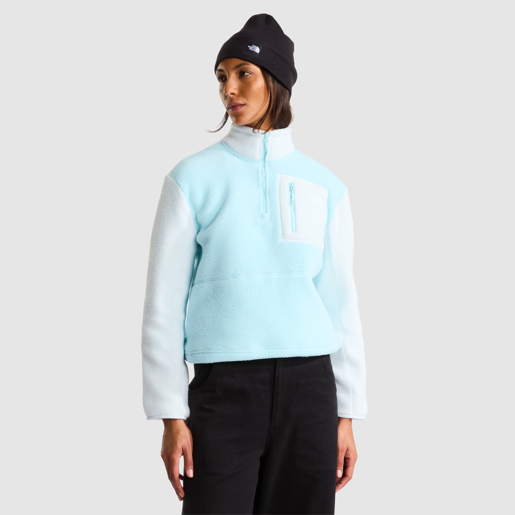Chaqueta polar con cremallera de 1/4 para mujer Yumiori The North Face - Azul celeste Azul celeste-1