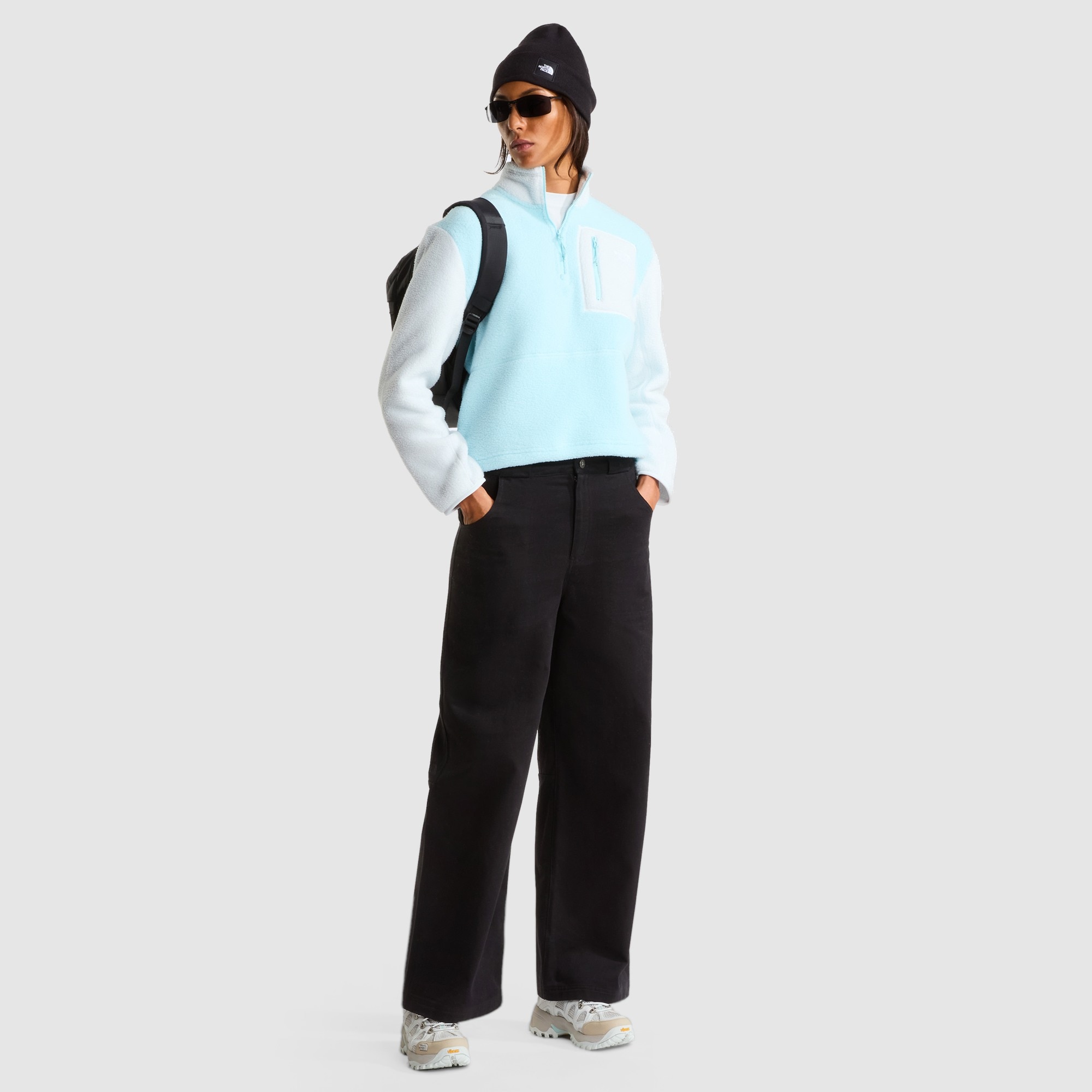 Chaqueta polar con cremallera de 1/4 para mujer Yumiori The North Face - Azul celeste Azul celeste-2
