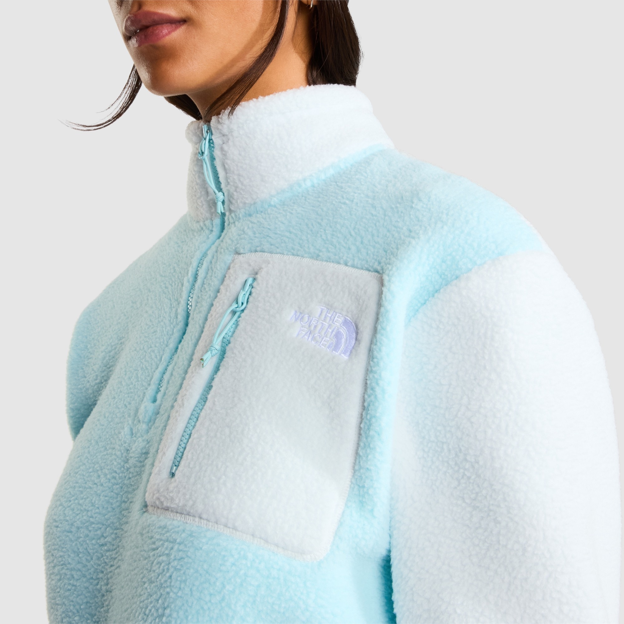 Chaqueta polar con cremallera de 1/4 para mujer Yumiori The North Face - Azul celeste Azul celeste-4