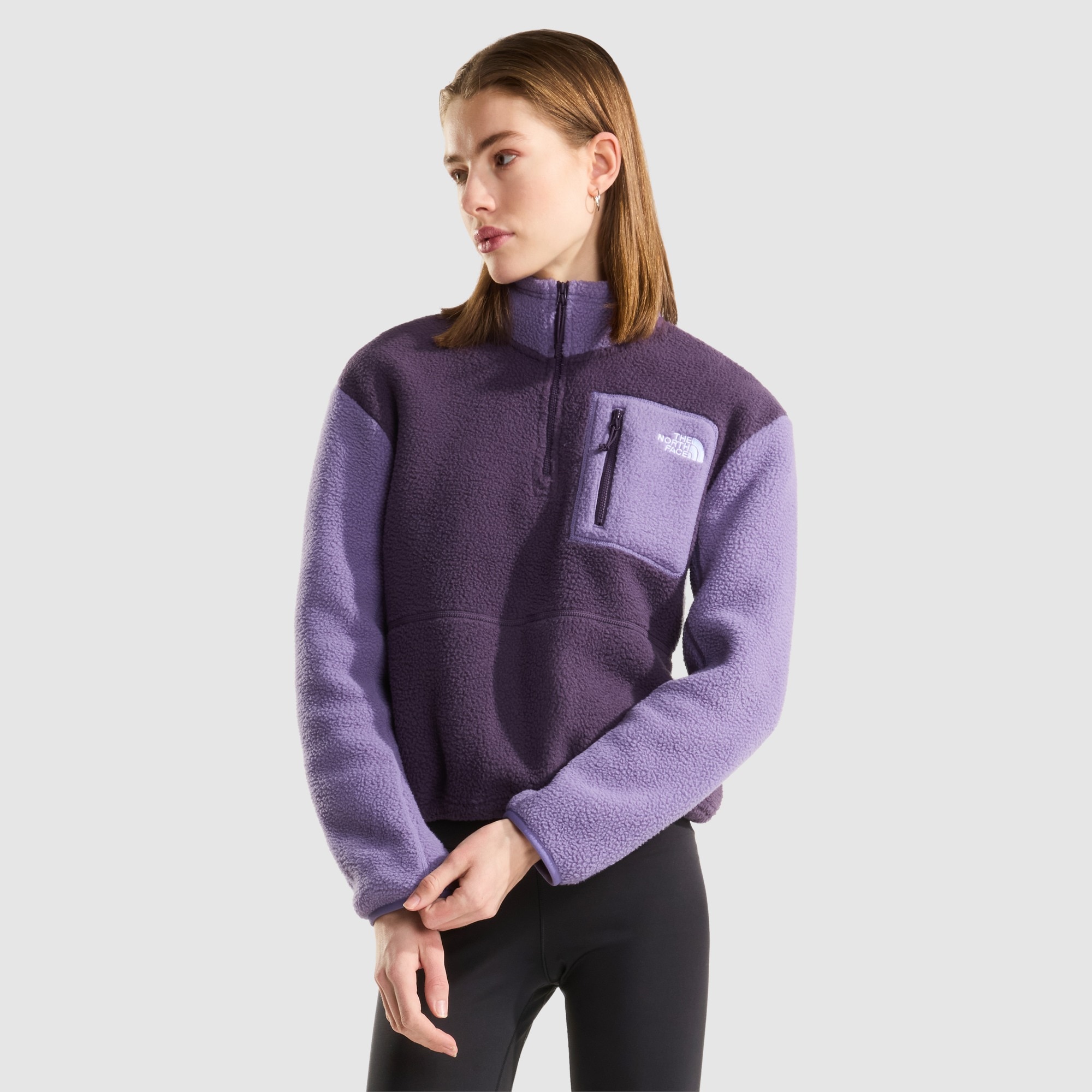 Chaqueta polar con cremallera de 1/4 para mujer Yumiori The North Face - Morado Morado-1