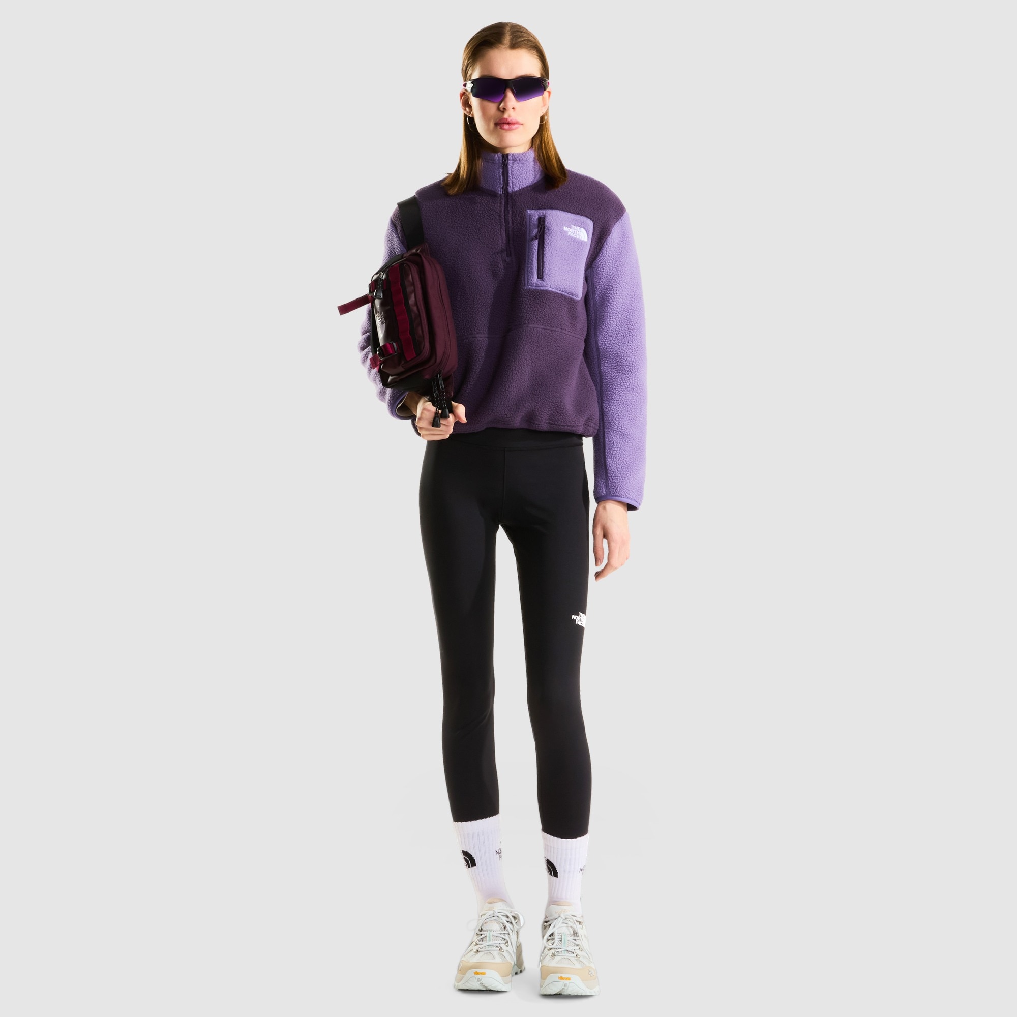 Chaqueta polar con cremallera de 1/4 para mujer Yumiori The North Face - Morado Morado-2