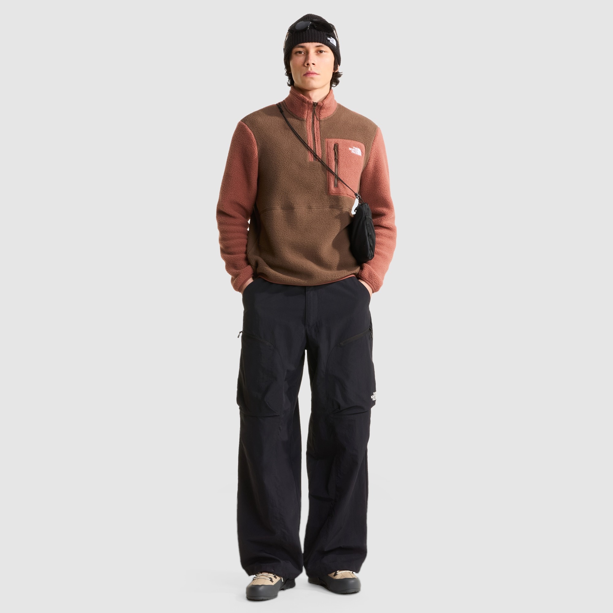Chaqueta polar con cremallera de 1/4 para hombre Yumiori The North Face - Marrón Marrón-2