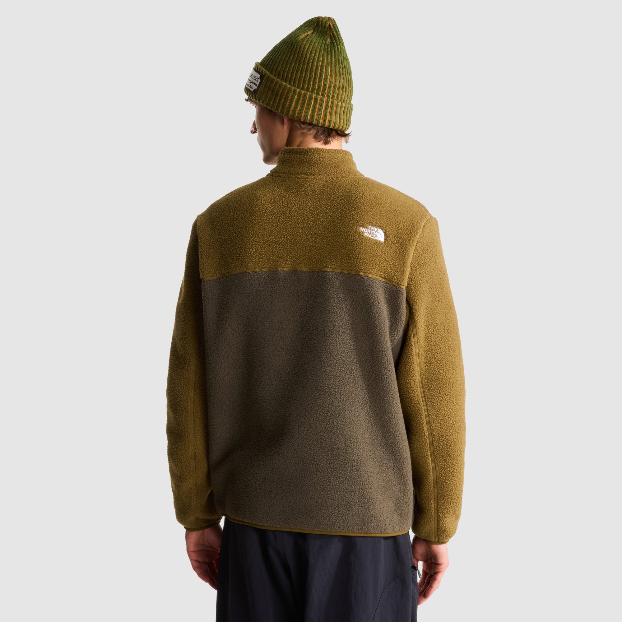 Forro polar con cremallera de 1/4 para hombre Yumiori The North Face - Verde pardo Verde pardo-3