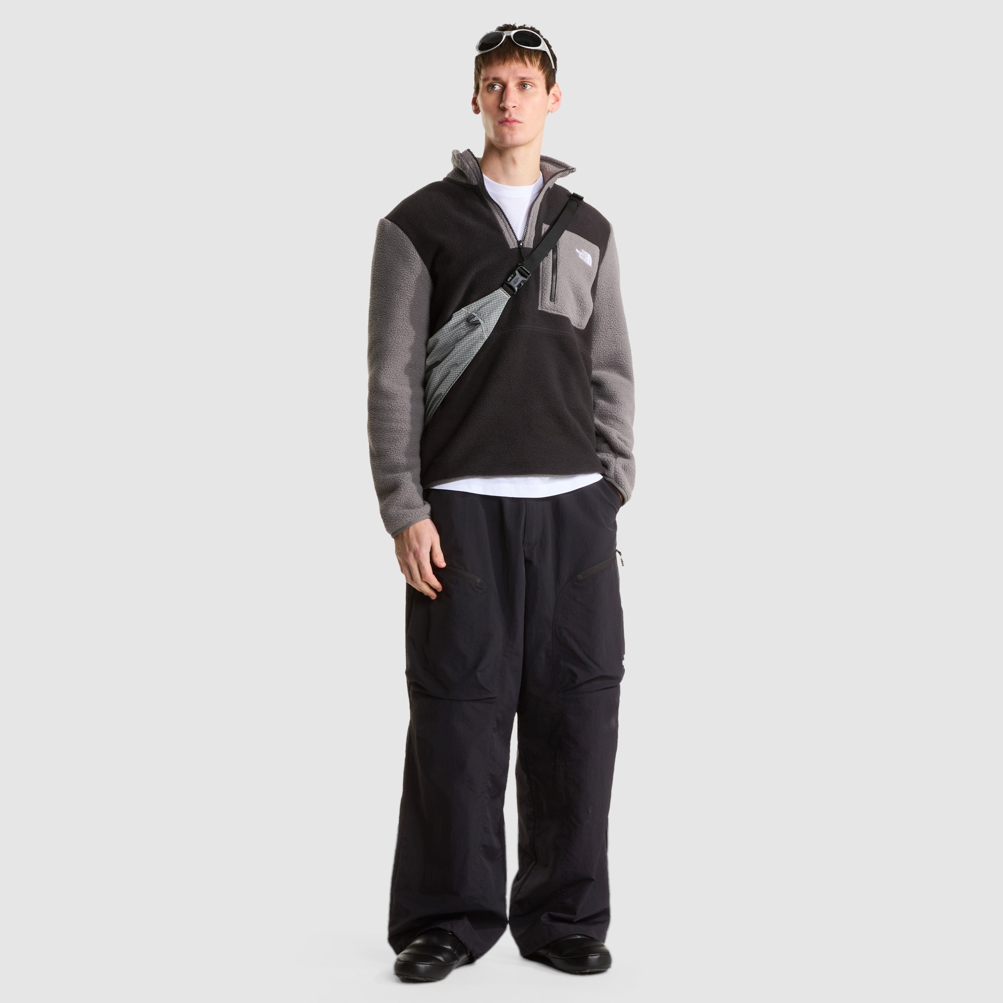Forro polar con cremallera de 1/4 para hombre Yumiori The North Face - Negro Negro-2