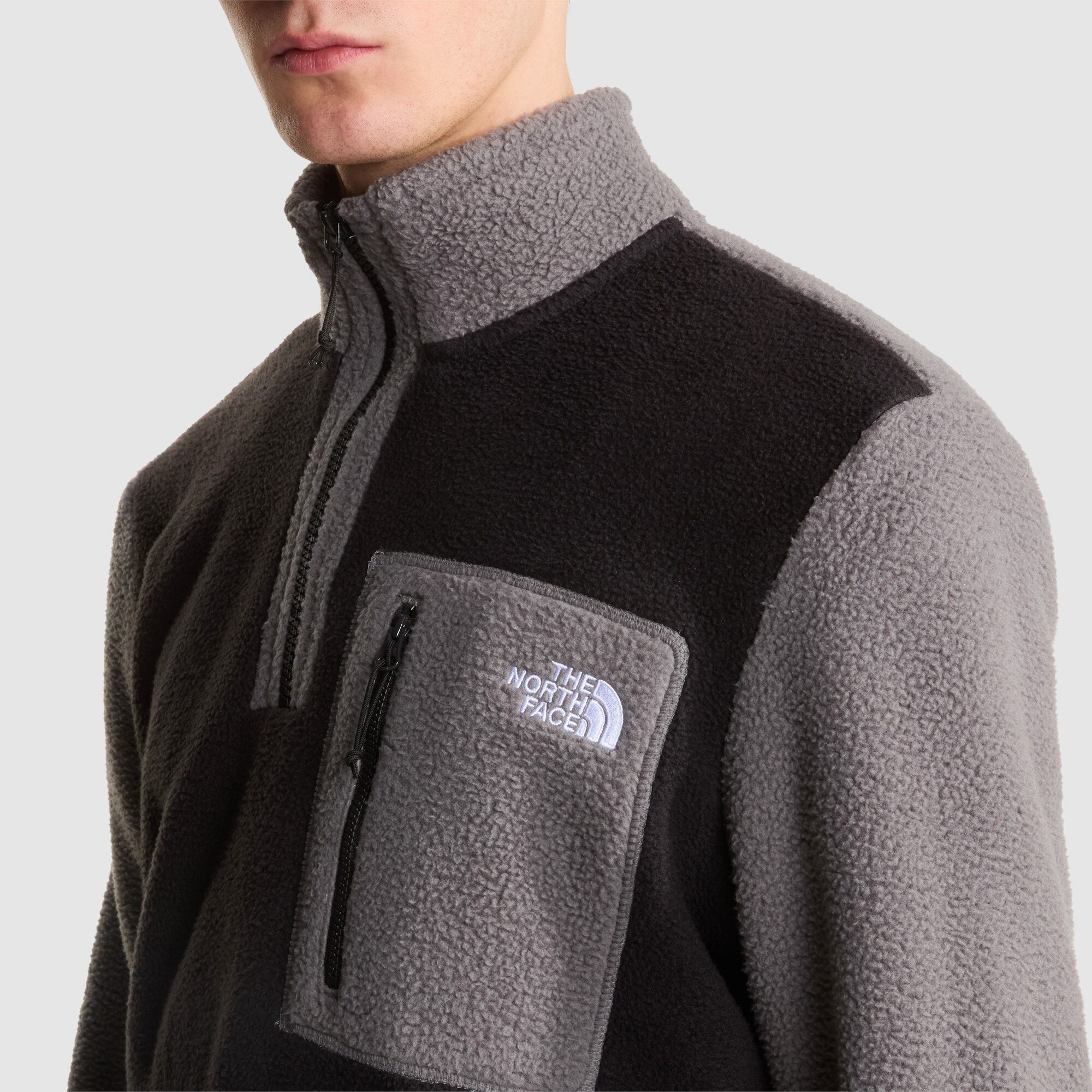 Forro polar con cremallera de 1/4 para hombre Yumiori The North Face - Negro Negro-4