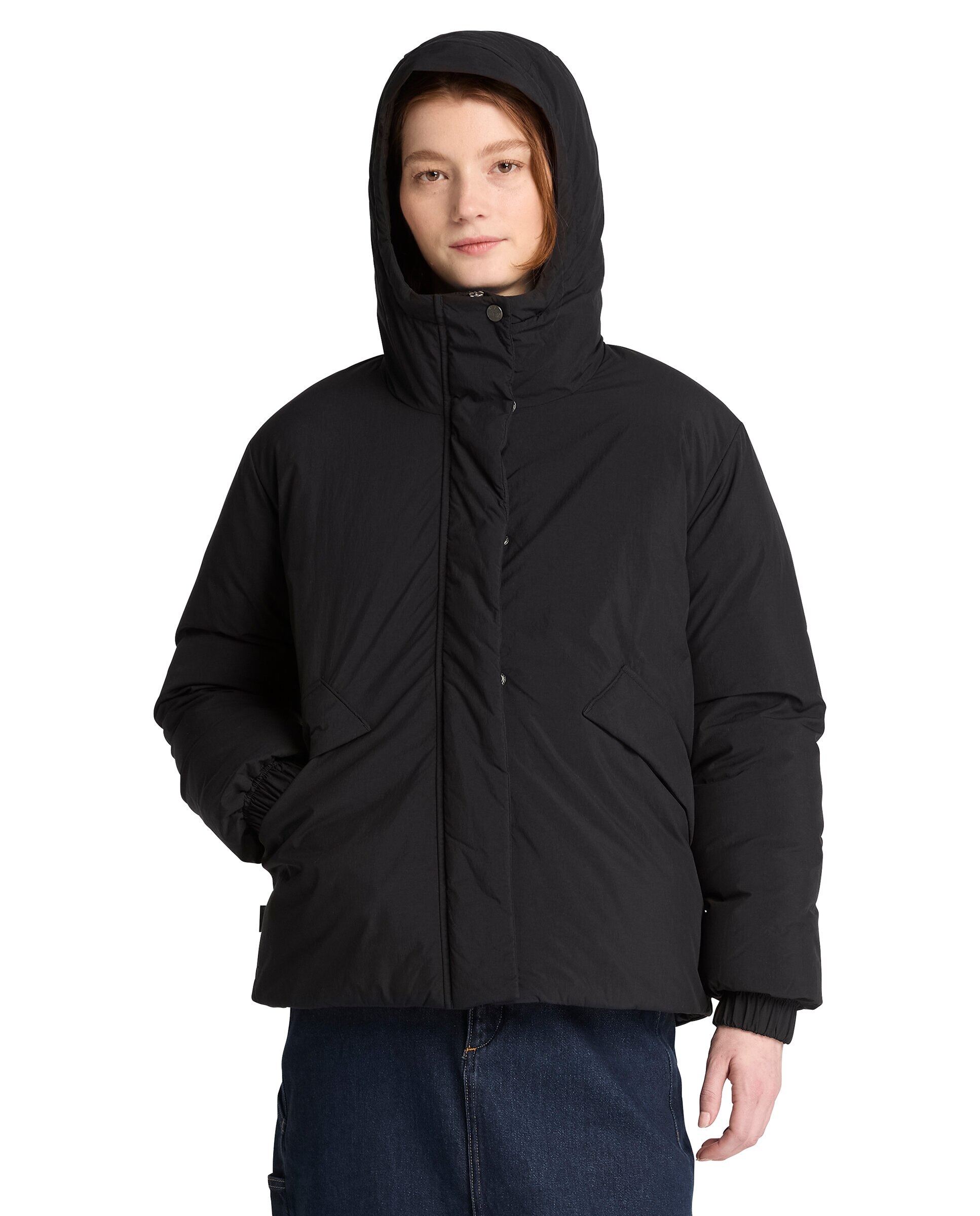 Imagen 0 de Chaqueta acolchada de plumas de mujer repelente al agua Negro