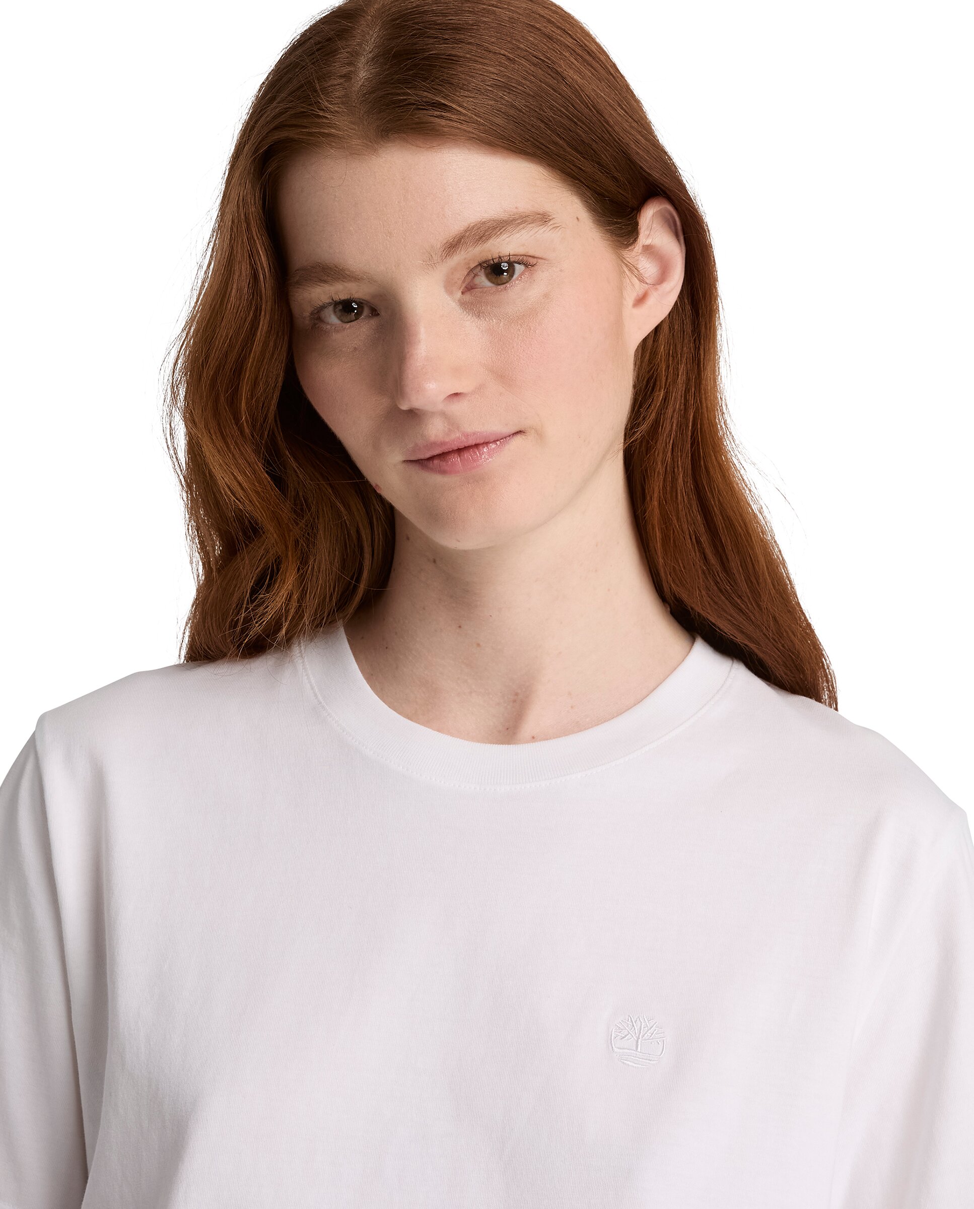 Imagen 3 de Camiseta de mujer de cuello redondo y manga corta crafted - Timberland - Blanco Blanco