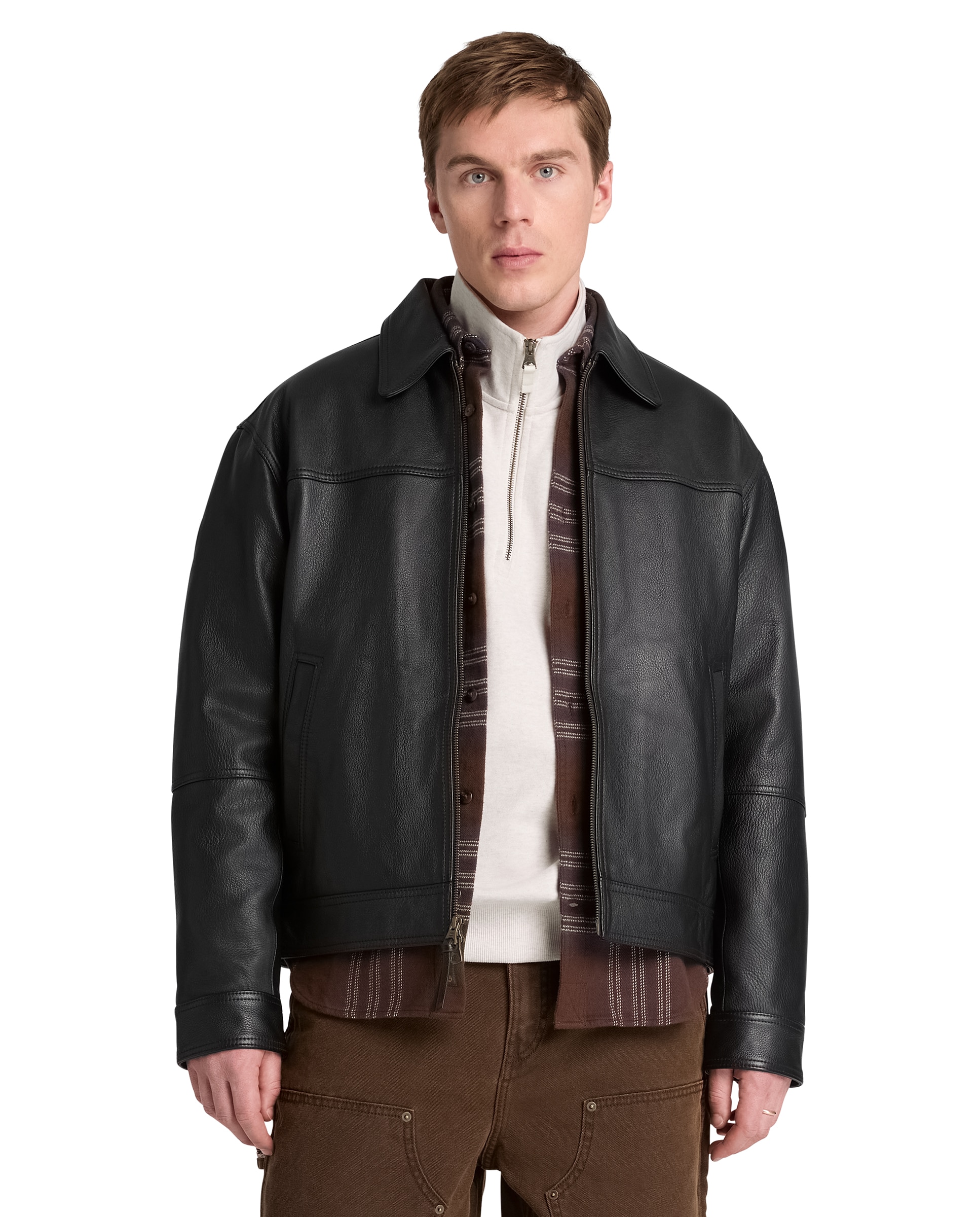 Cazadora bómber de hombre de cuero stratham - Timberland - Negro Negro-1