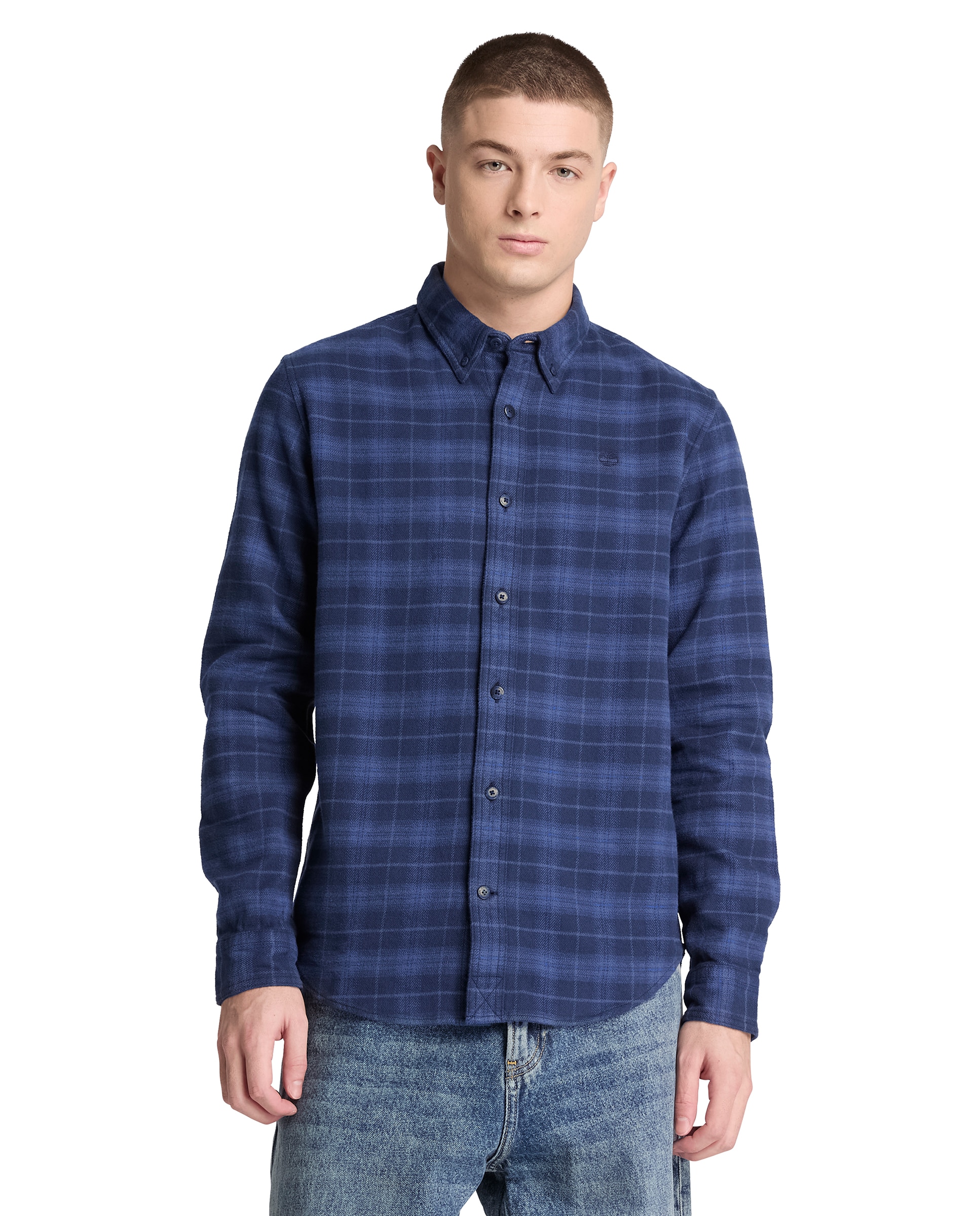 Imagen 1 de Camisa de hombre de franela de corte regular a cuadros - Timberland - Azul oscuro Azul oscuro