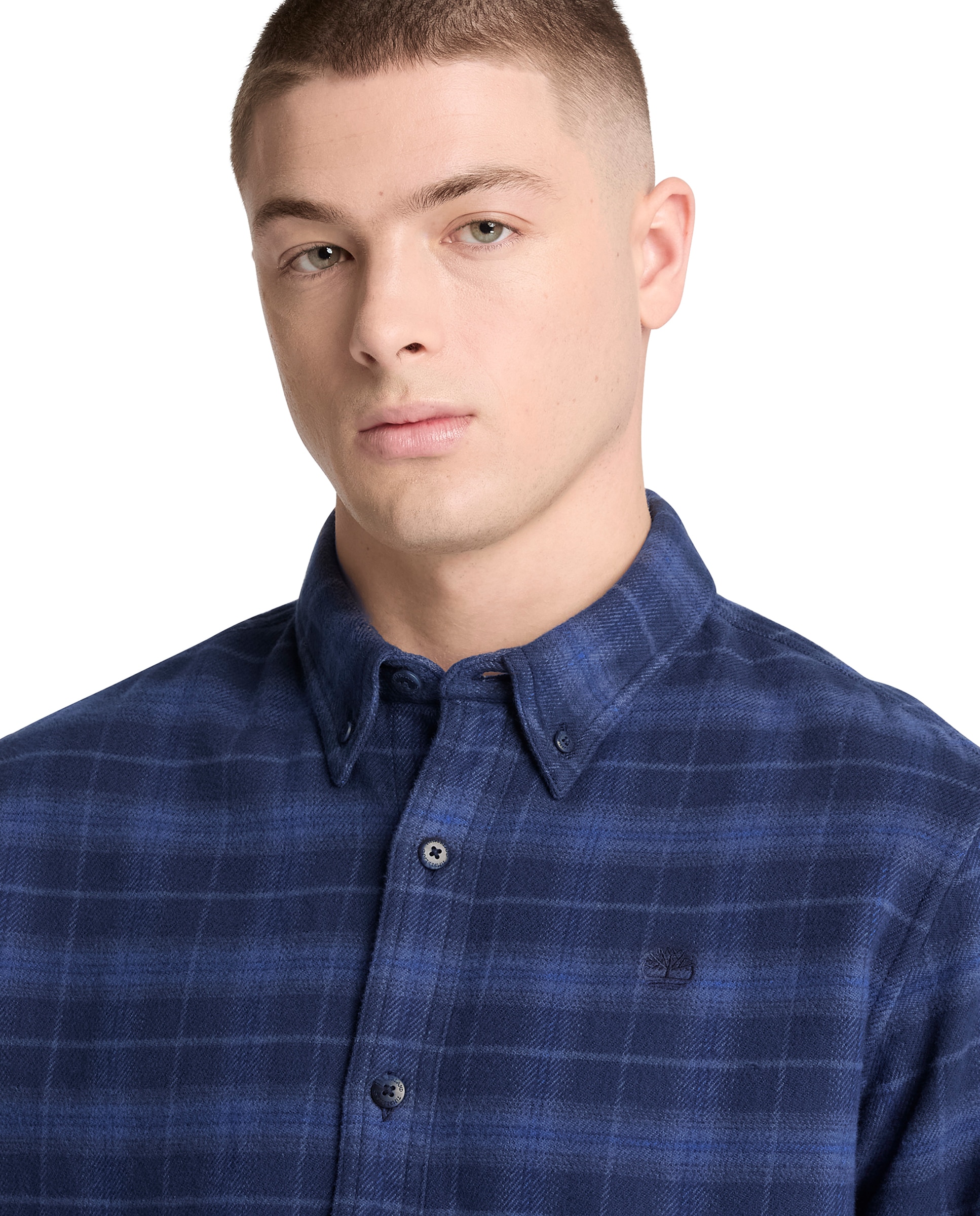 Imagen 3 de Camisa de hombre de franela de corte regular a cuadros - Timberland - Azul oscuro Azul oscuro