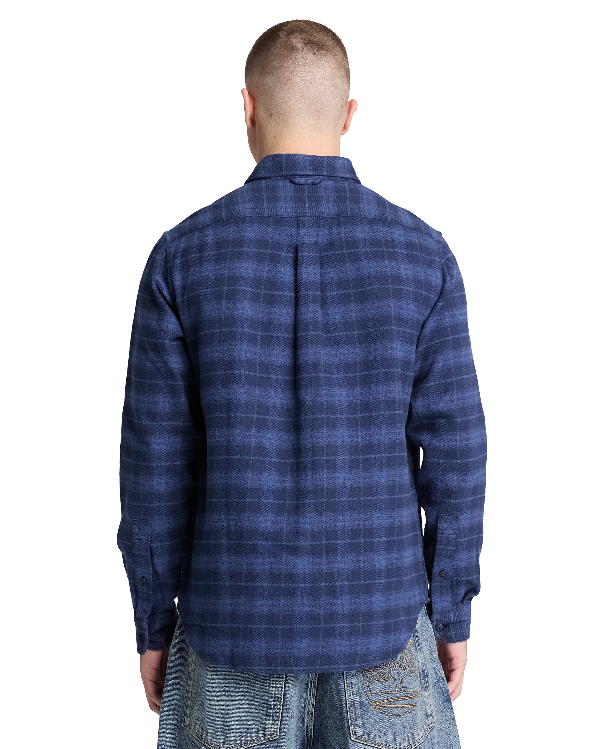 Imagen 4 de Camisa de hombre de franela de corte regular a cuadros - Timberland - Azul oscuro Azul oscuro