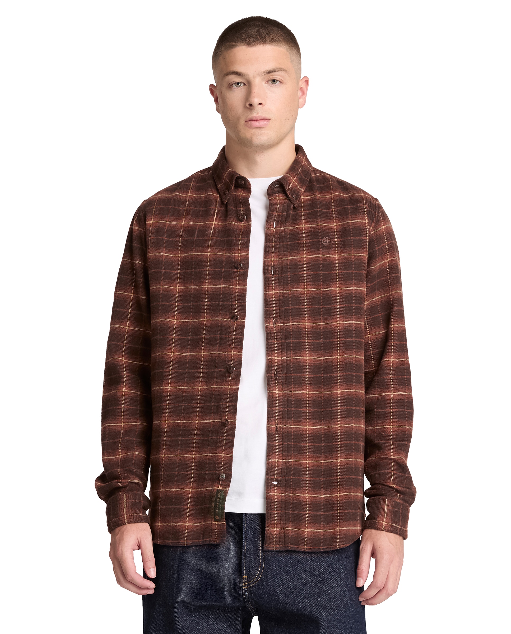 Imagen 1 de Camisa de hombre de franela de corte regular a cuadros - Timberland - Marrón Marrón
