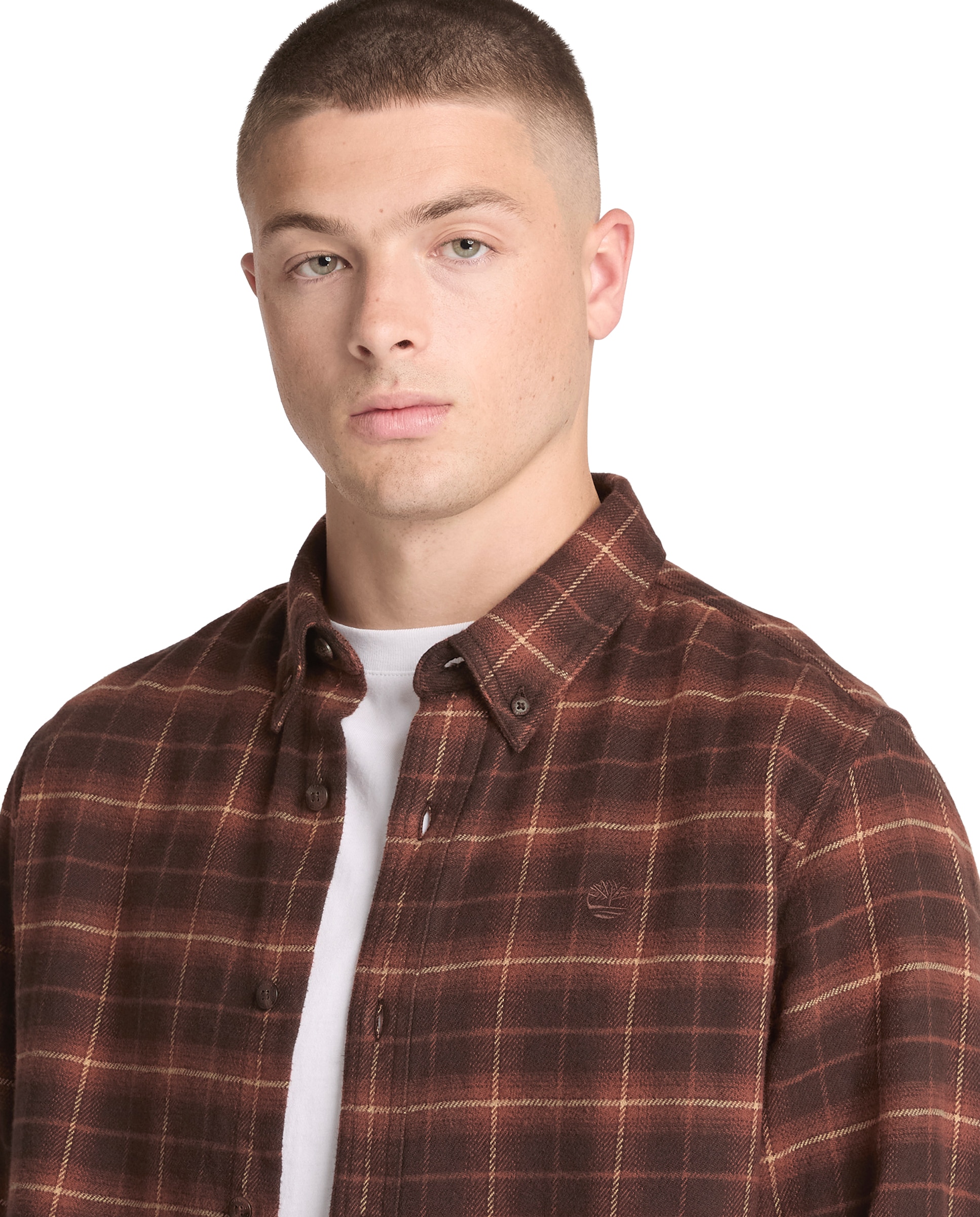 Imagen 3 de Camisa de hombre de franela de corte regular a cuadros - Timberland - Marrón Marrón