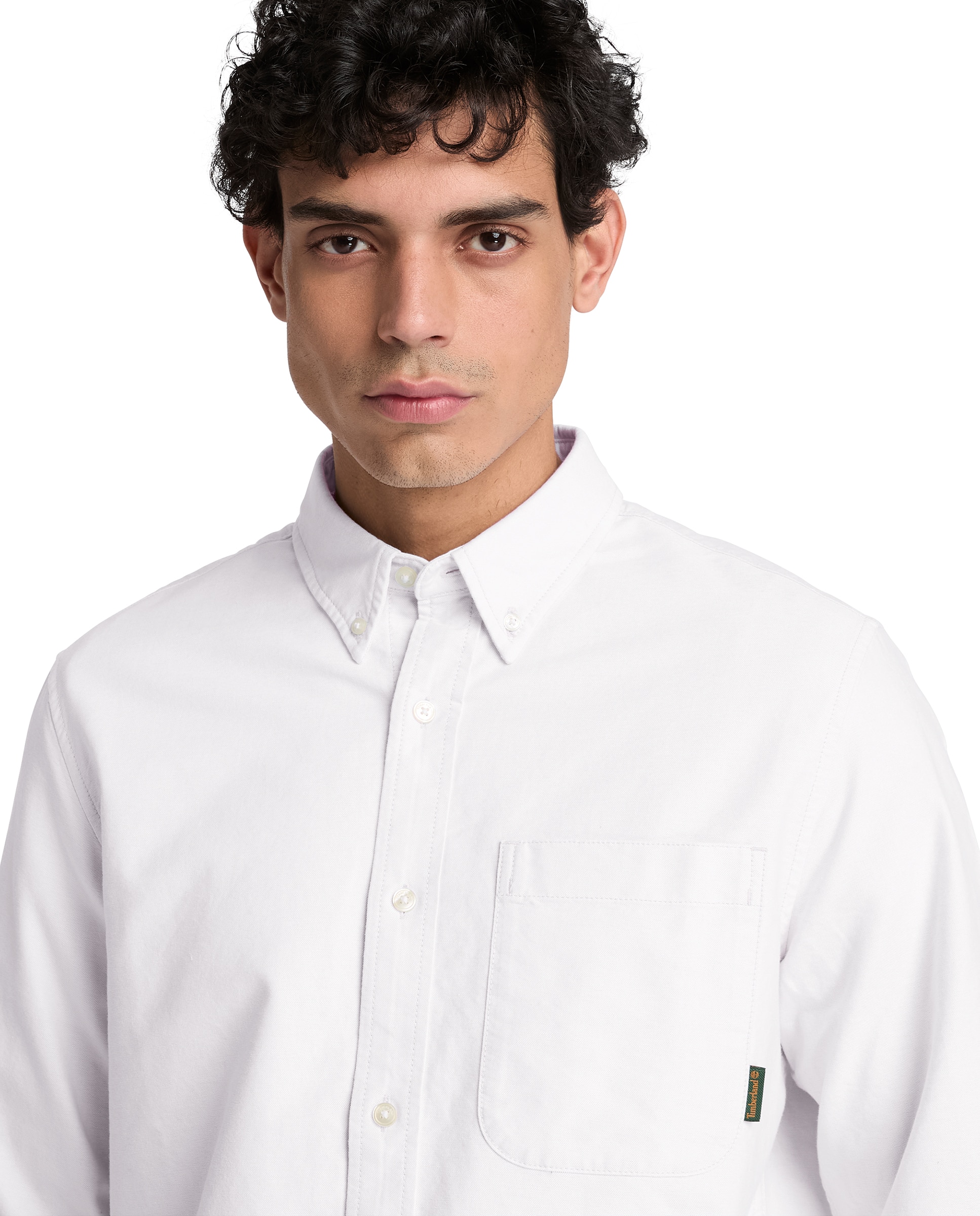 Camisa de hombre oxford con bolsillo - Timberland - Blanco Blanco-3