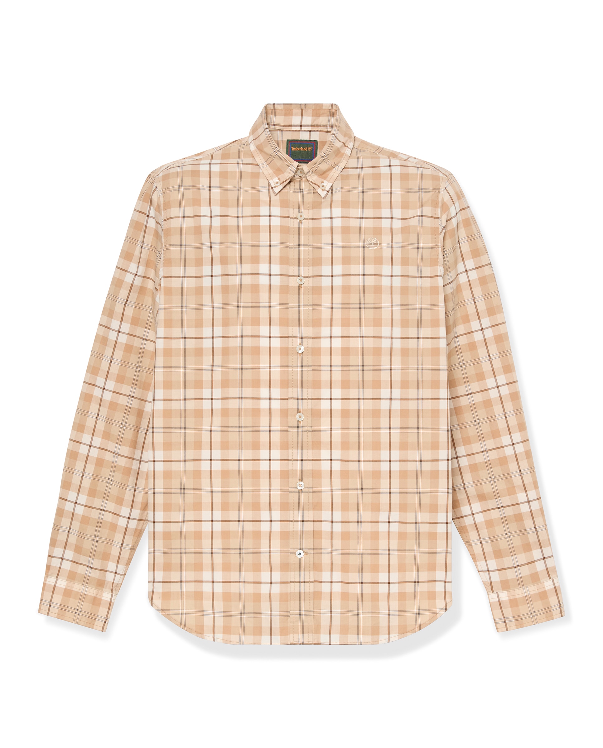 Camisa de hombre de popelina de corte regular a cuadros - Timberland - Marrón Marrón-5