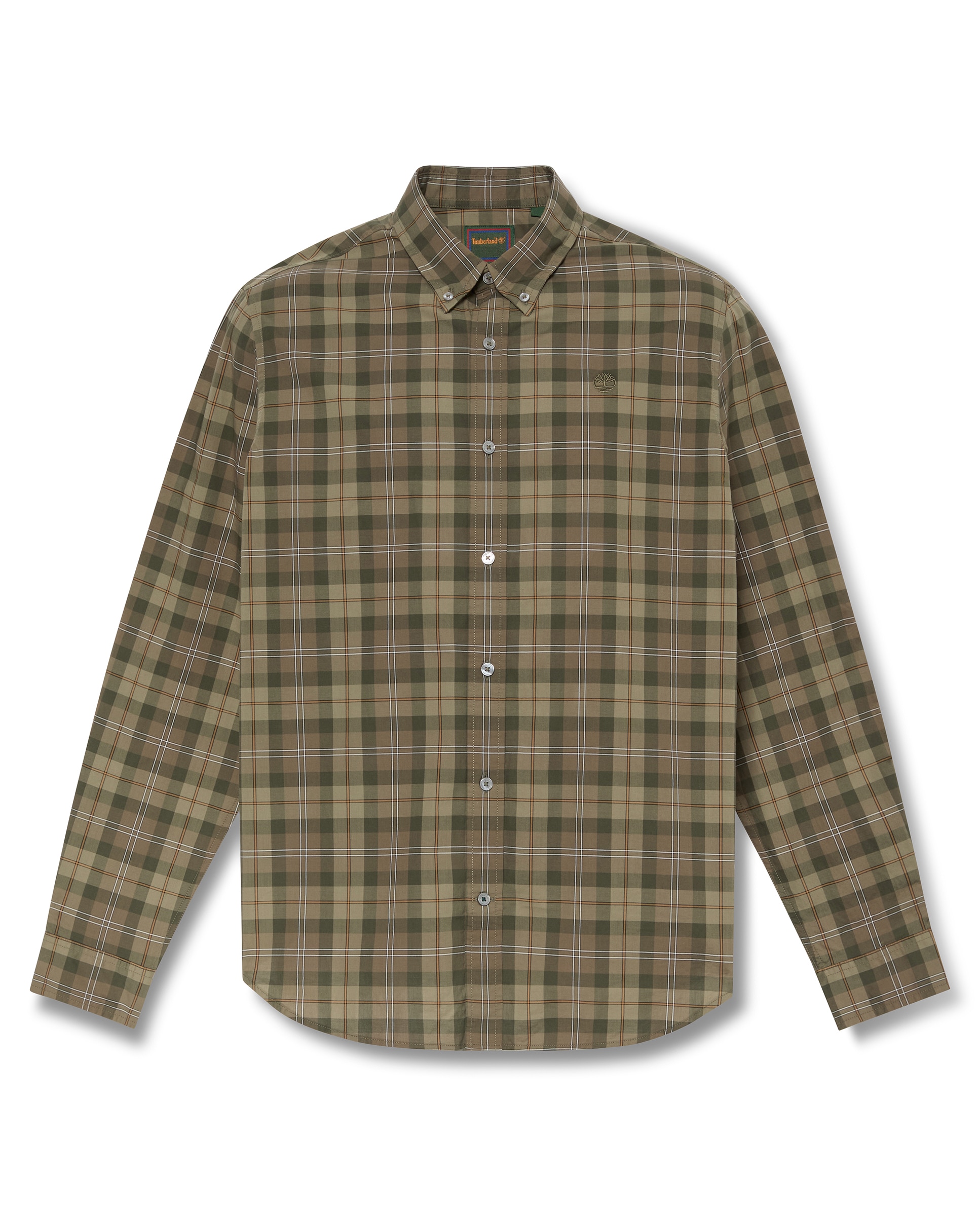 Camisa de hombre de popelina de corte regular a cuadros - Timberland - Verde oscuro Verde oscuro-5