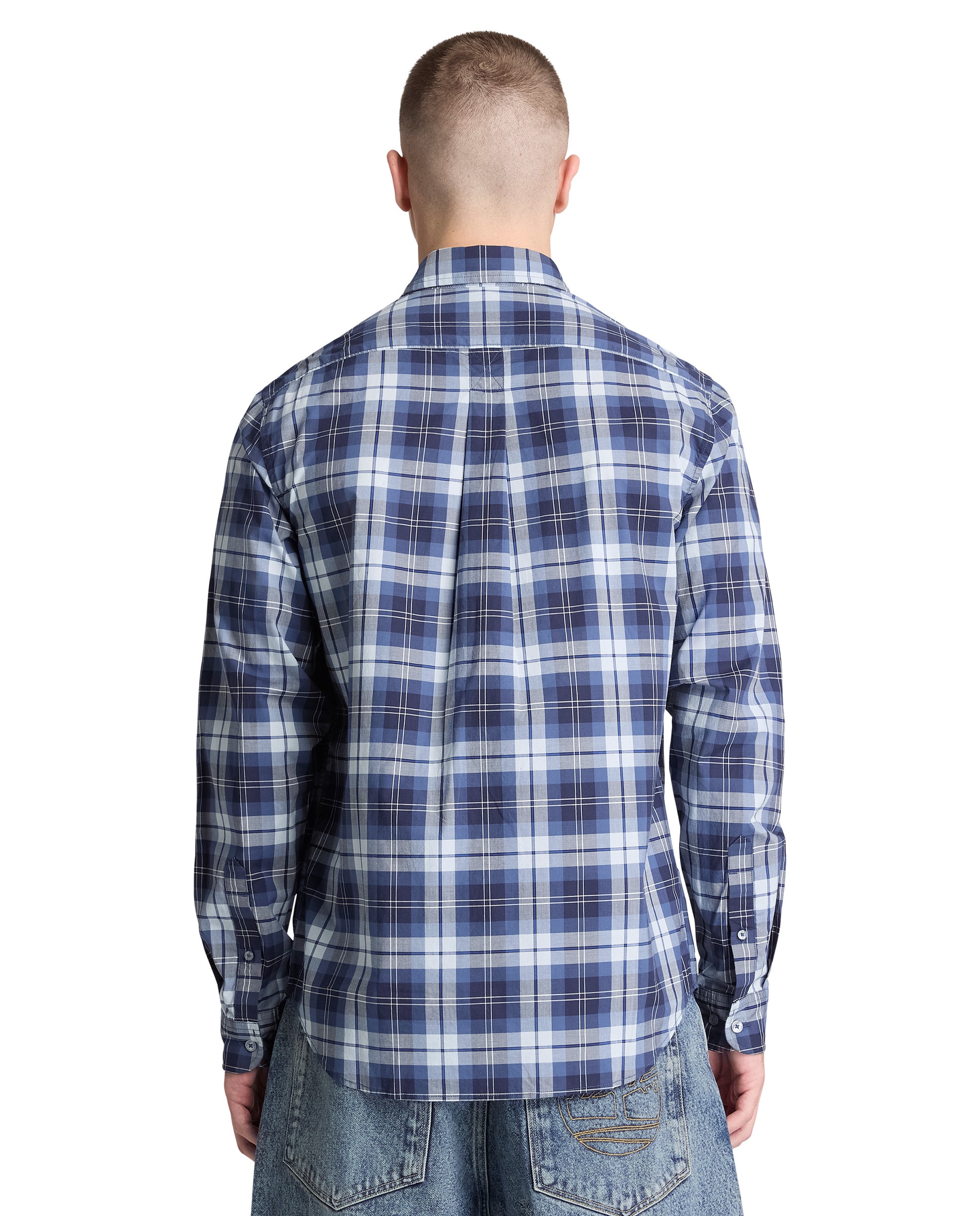 Camisa de hombre de popelina de corte regular a cuadros - Timberland - Azul oscuro Azul oscuro-4