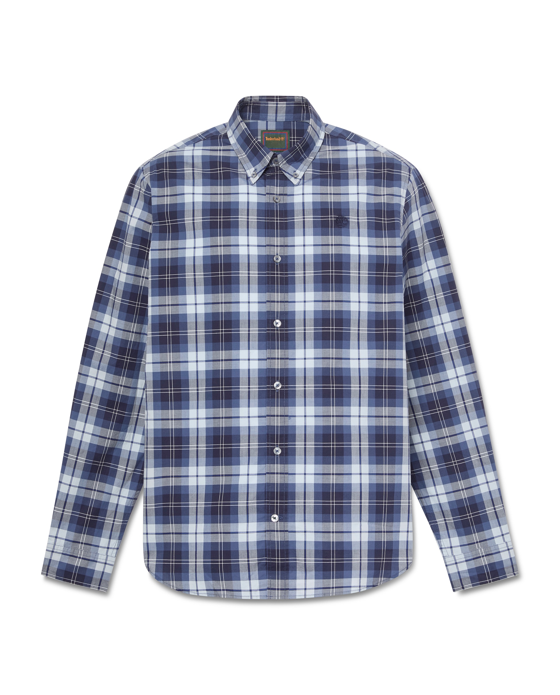 Camisa de hombre de popelina de corte regular a cuadros - Timberland - Azul oscuro Azul oscuro-5