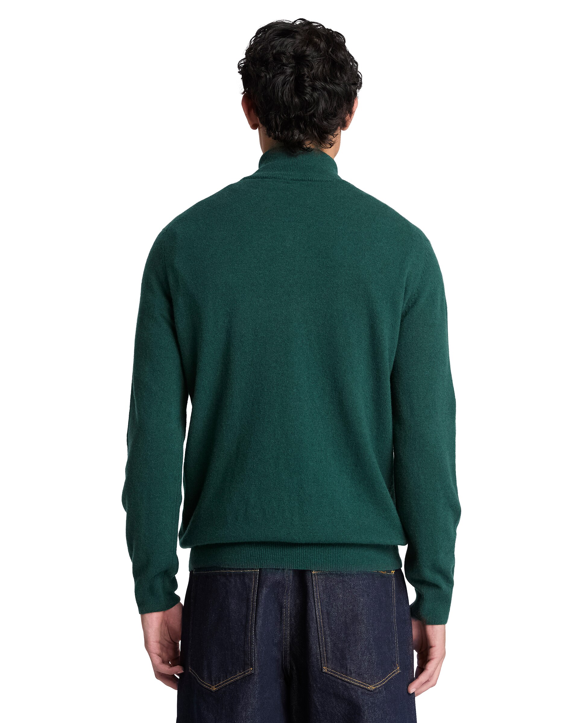 Imagen 4 de Jersey de hombre de lana merina de media cremallera - Timberland - Verde oscuro Verde oscuro