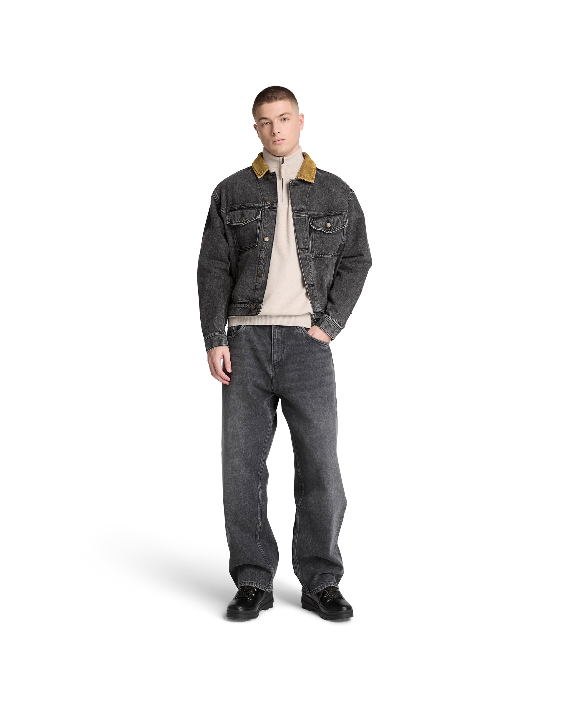 Imagen 2 de Jersey de hombre de lana merina de media cremallera - Timberland - Beige Beige