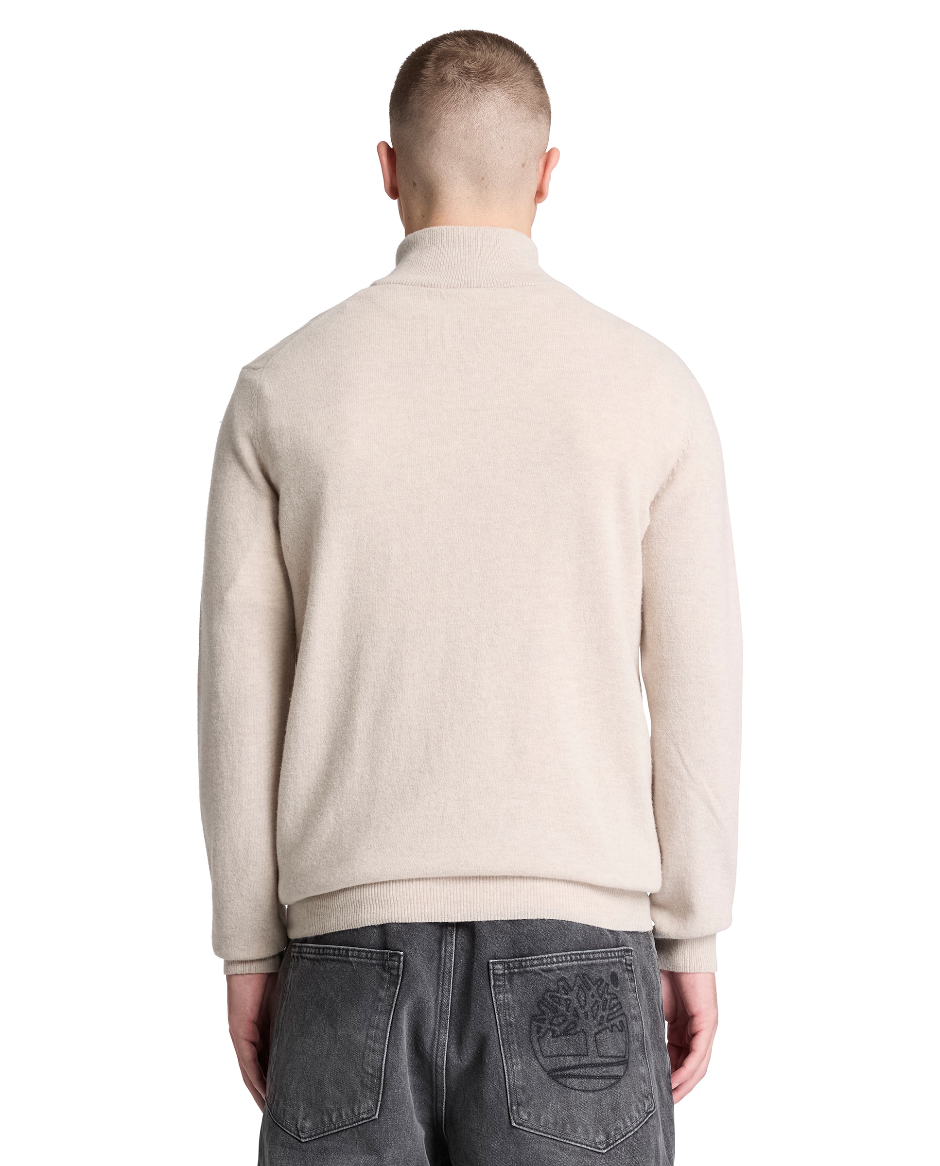 Imagen 4 de Jersey de hombre de lana merina de media cremallera - Timberland - Beige Beige
